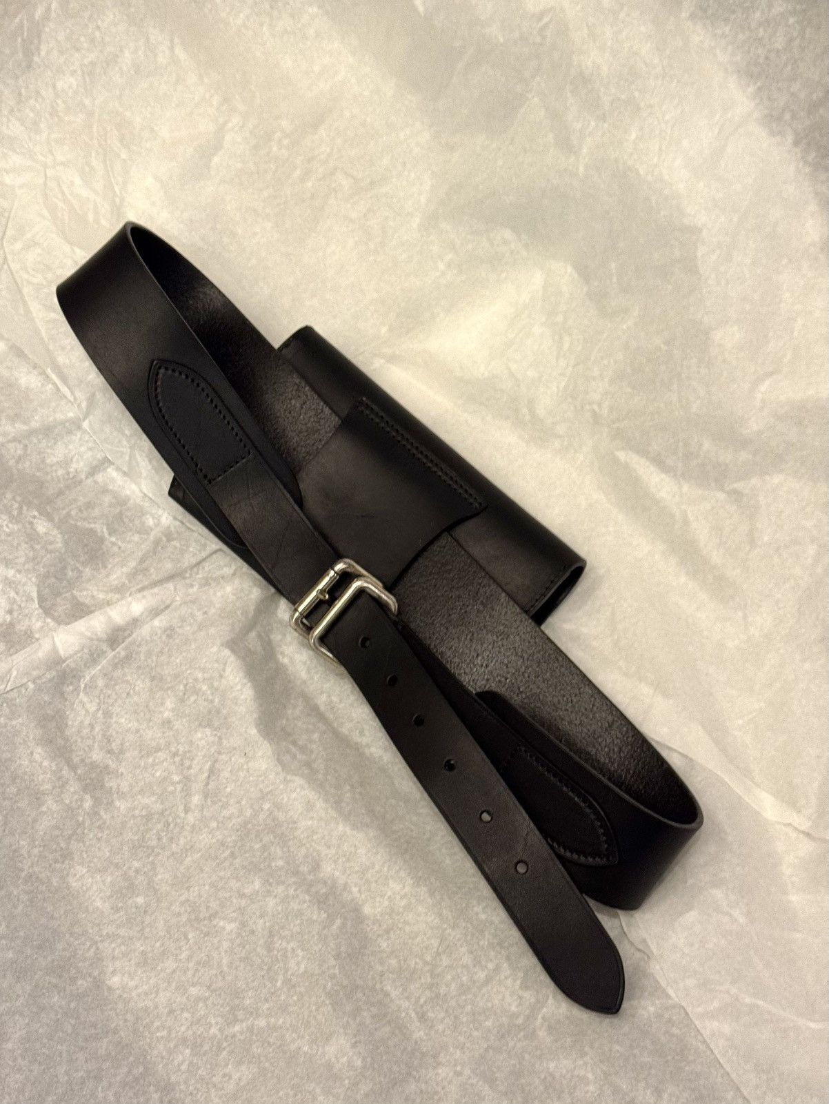 Lemaire lemaire belt and bag in matt black heavy leather Size ONE SIZE - 8 Thumbnail