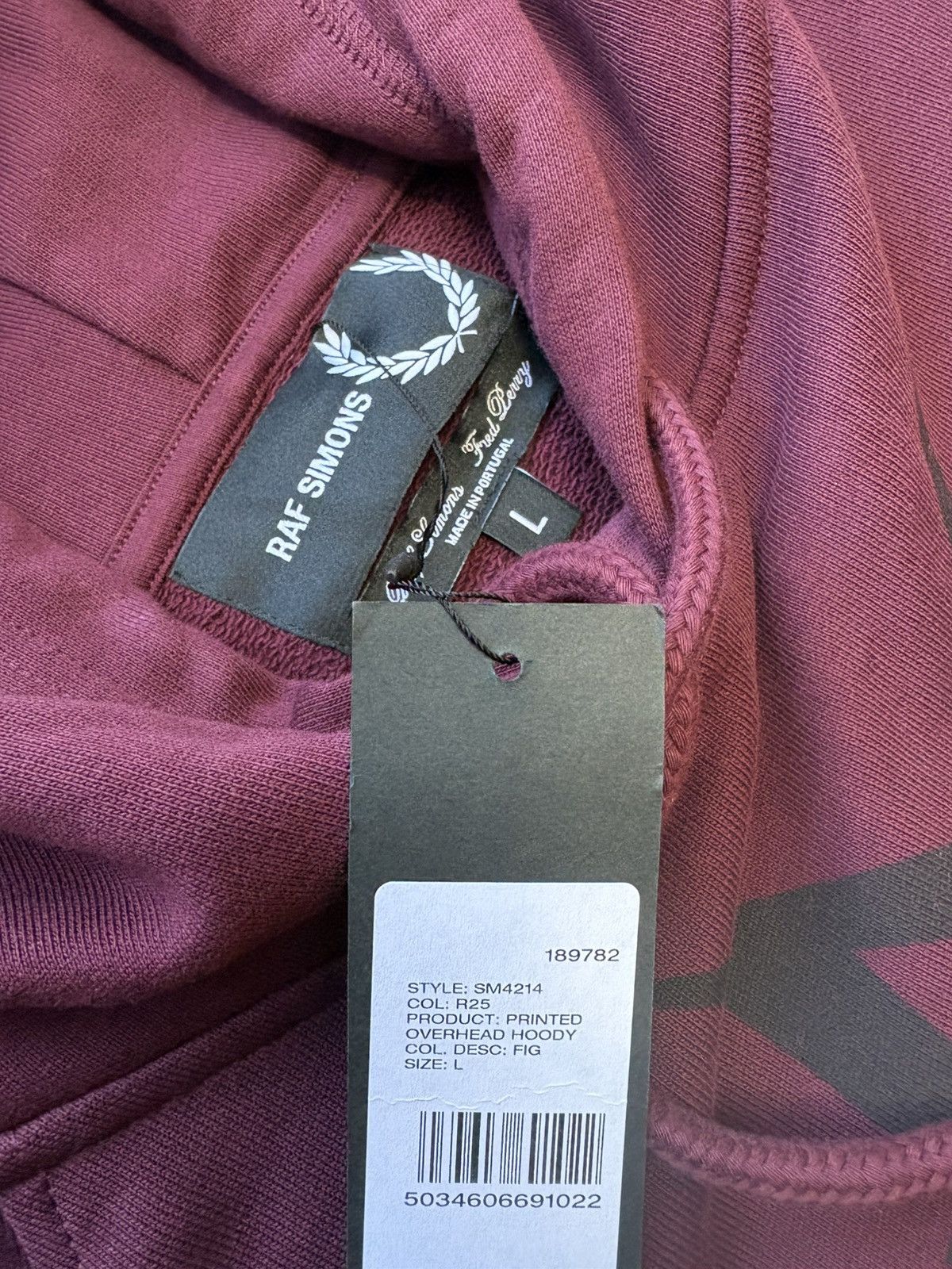 Fred Perry × Raf Simons Raf Simons x Fred Perry Burgundy Hoodie L BNWT Size US L / EU 52-54 / 3 - 7 Thumbnail