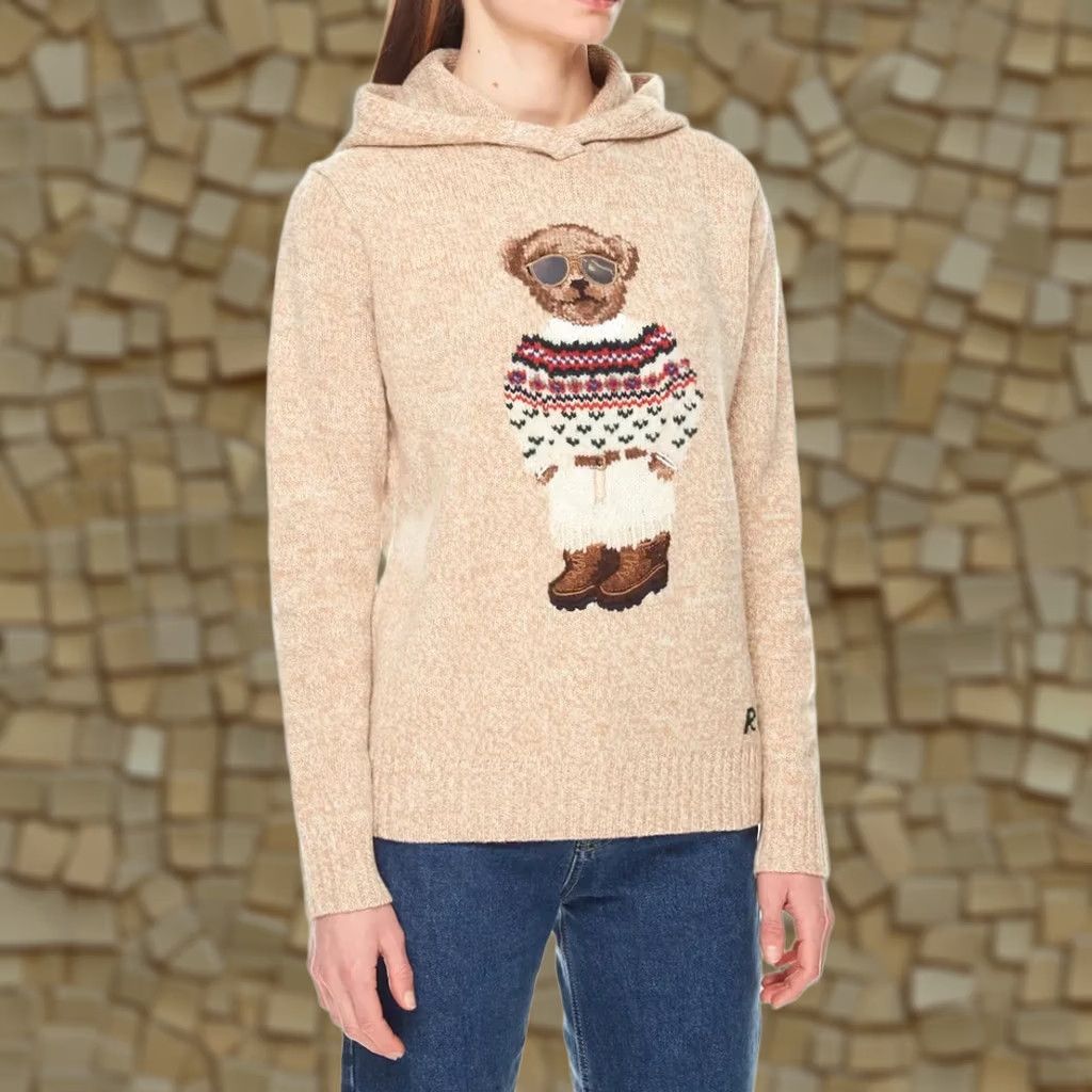Polo Ralph Lauren Polo Ralph Lauren Hoodie Womens Beige L Wool Cashmere Knit Pullover Size L / US 10 / IT 46 - 1 Thumbnail