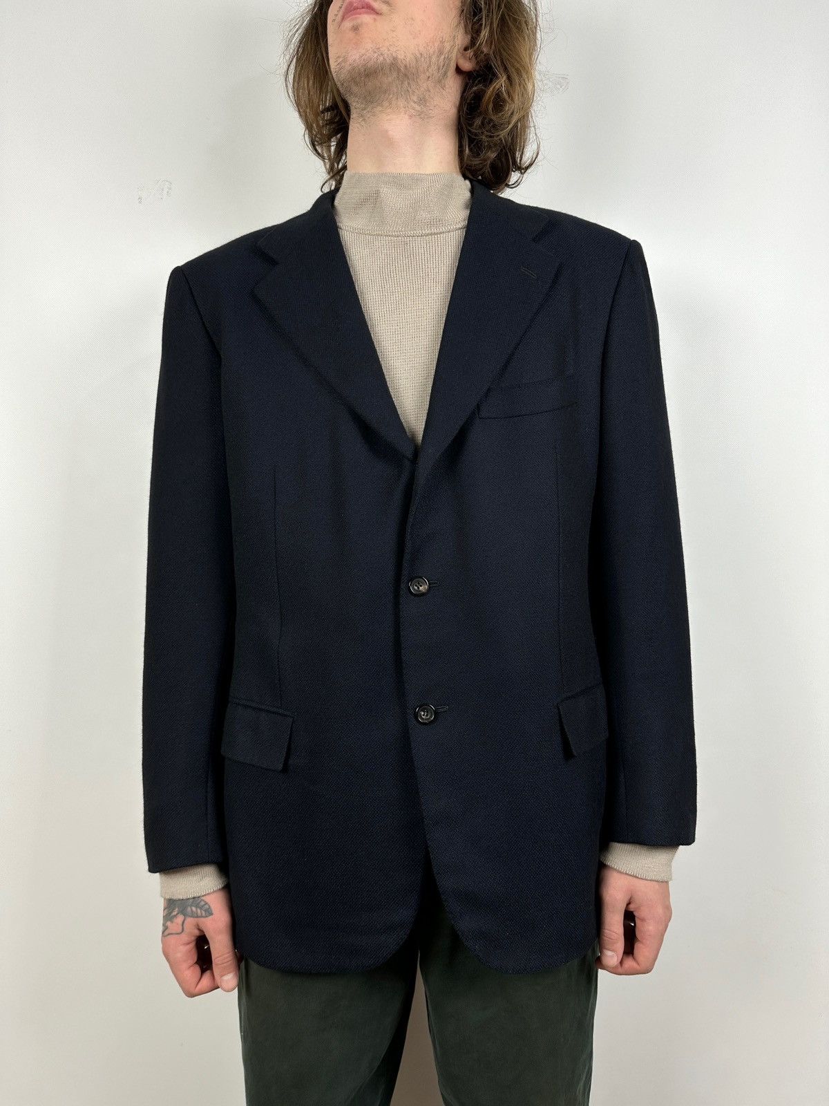 Kiton Vintage Kiton 3 Button Cashmere Blazer Jacket Size 54R - 2 Thumbnail