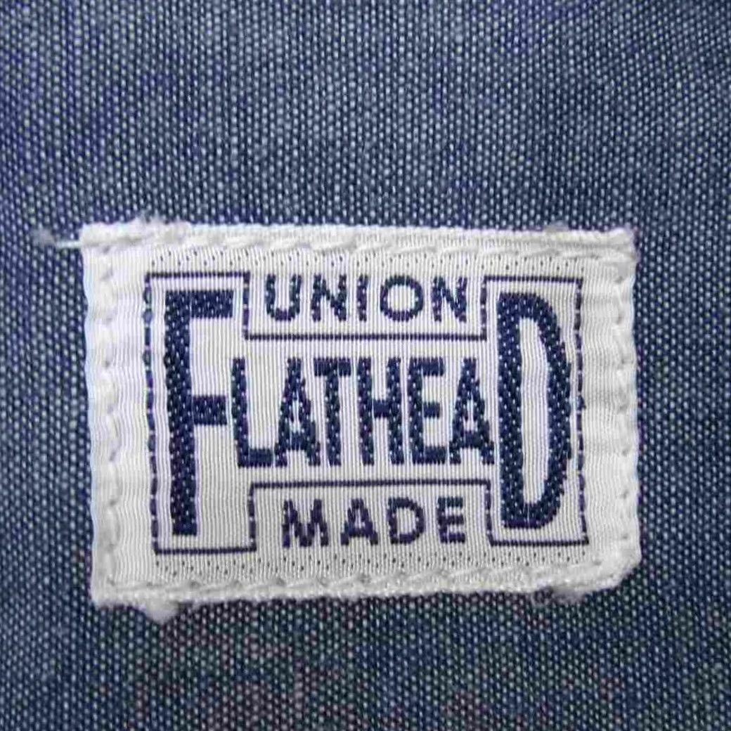 The Flat Head THE FLAT HEAD Wabash Work Shirt 34 Navy Japan Made Used Denim Cotton Button-Up Long Sleeve Casual Mens 90sBikerUSA Gray Size US S / EU 44-46 / 1 - 4 Thumbnail