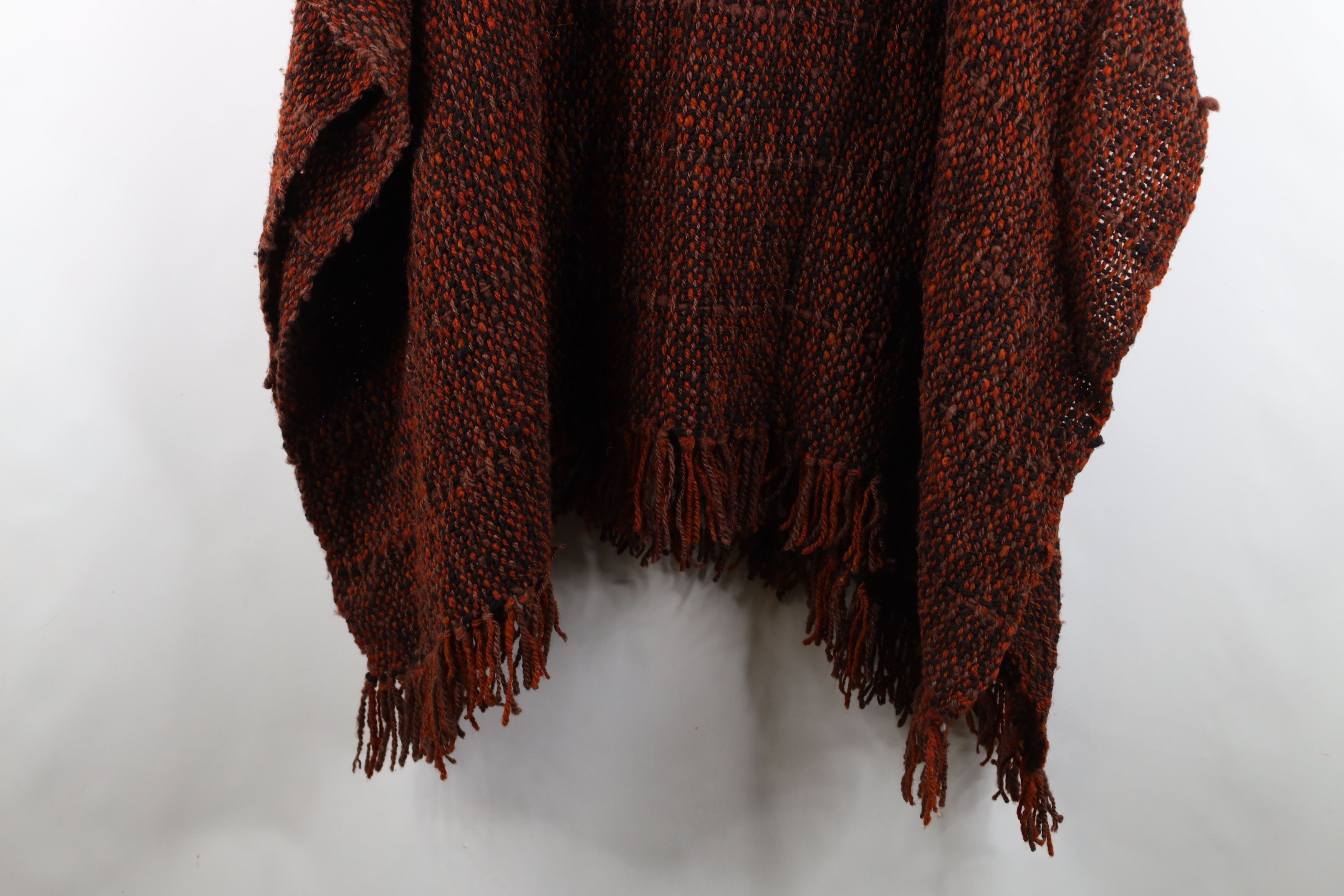 Vintage Vintage 60s Boho Chic Crochet Wool Festival Poncho Sweater Size ONE SIZE - 12 Thumbnail
