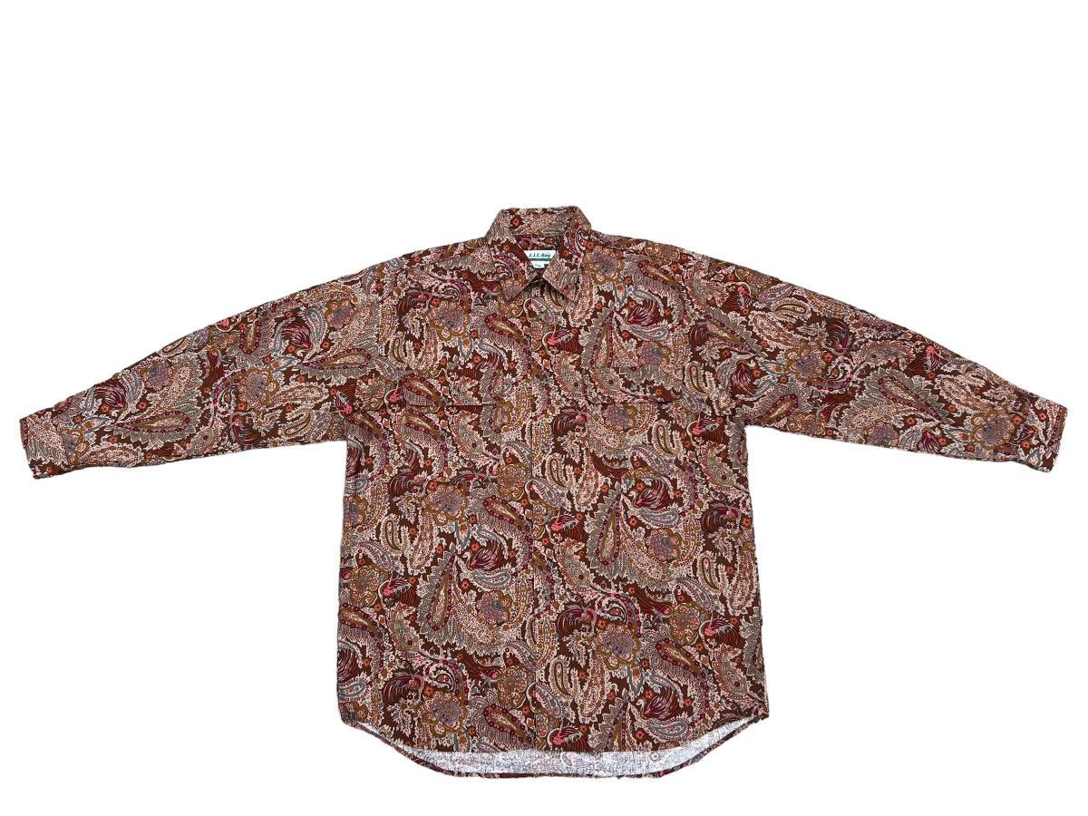 Vintage J.J.C. BOY Japan Floral Flower LS