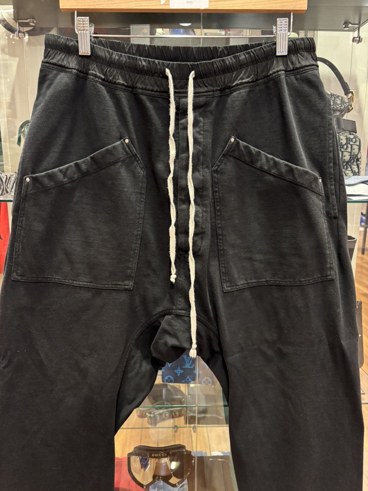 Rick Owens Drkshdw Rick Owens Drksdhw Double Pocket Drawstring Sweatpants Black Size US 32 / EU 48 - 2 Thumbnail