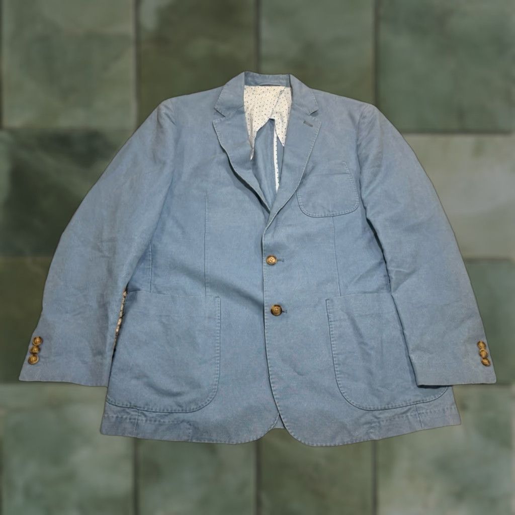 Peter Millar Peter Millar Blazer Mens Large Blue Linen Cotton Size 42R - 1 Thumbnail