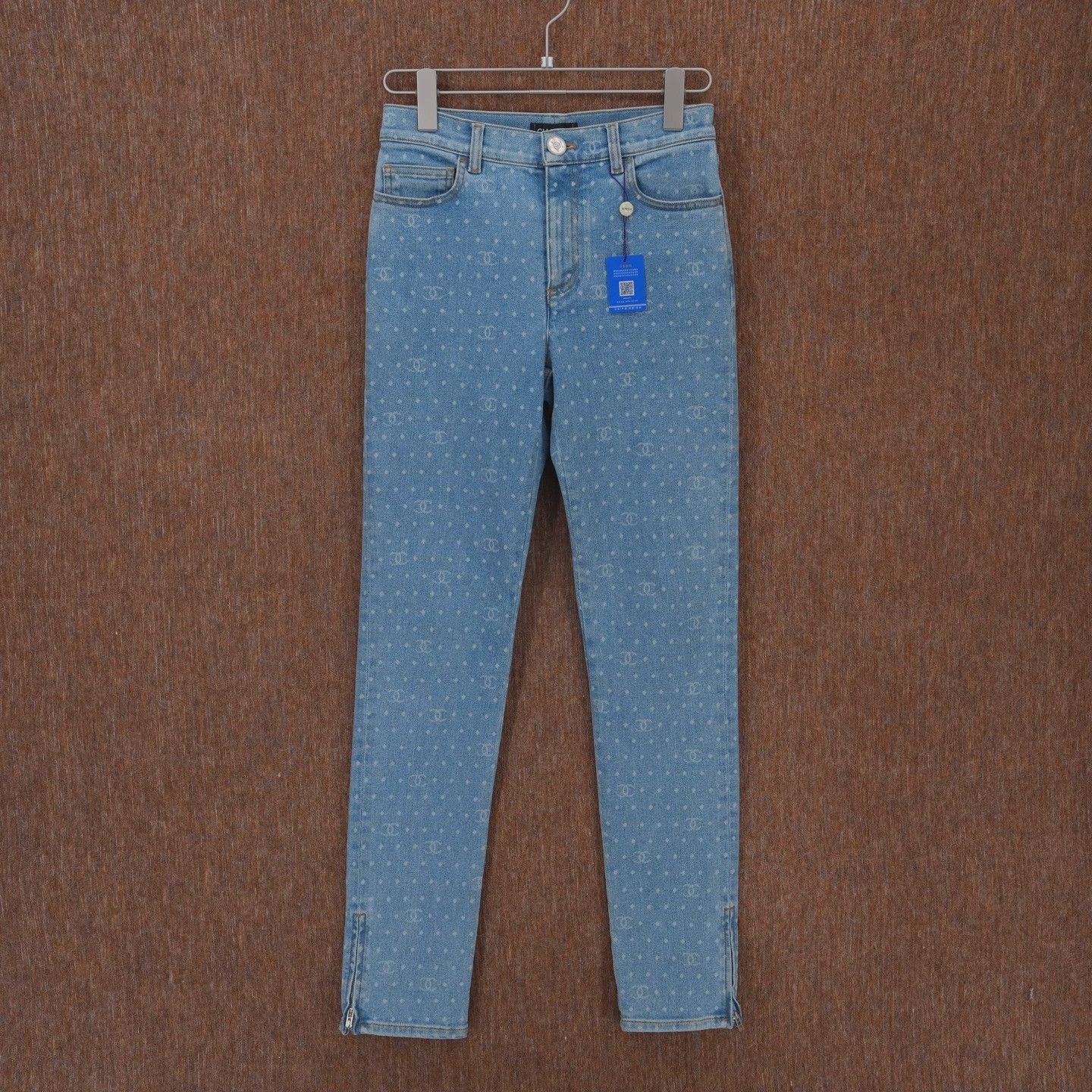 Chanel Chanel 23P Blue Polka Dot Logo Jeans Size 36" / US 14 / IT 50 - 1 Thumbnail