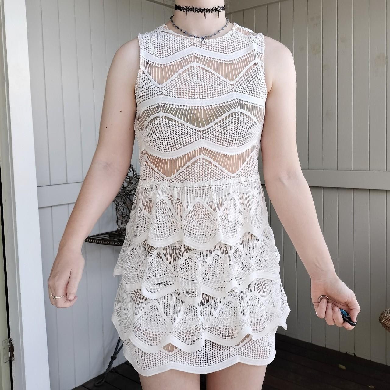 Designer Mossman Dress A Line Mini Lace Wedding Spanish Renaissance Size M / US 6-8 / IT 42-44 - 6 Thumbnail