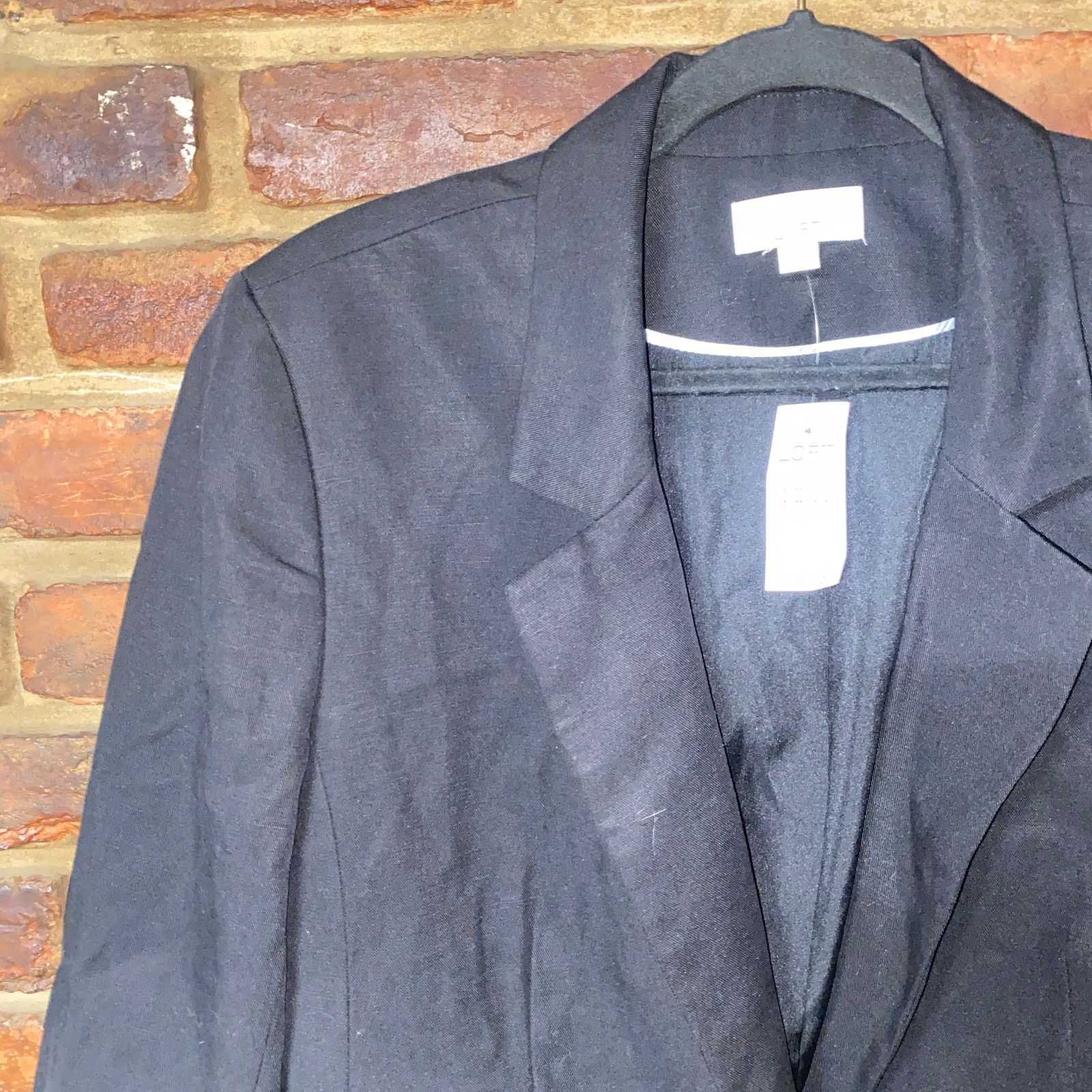 Loft NWT Ann Taylor LOFT Black Single One Button Blazer Jacket 14 Size XL / US 12-14 / IT 48-50 - 2 Thumbnail