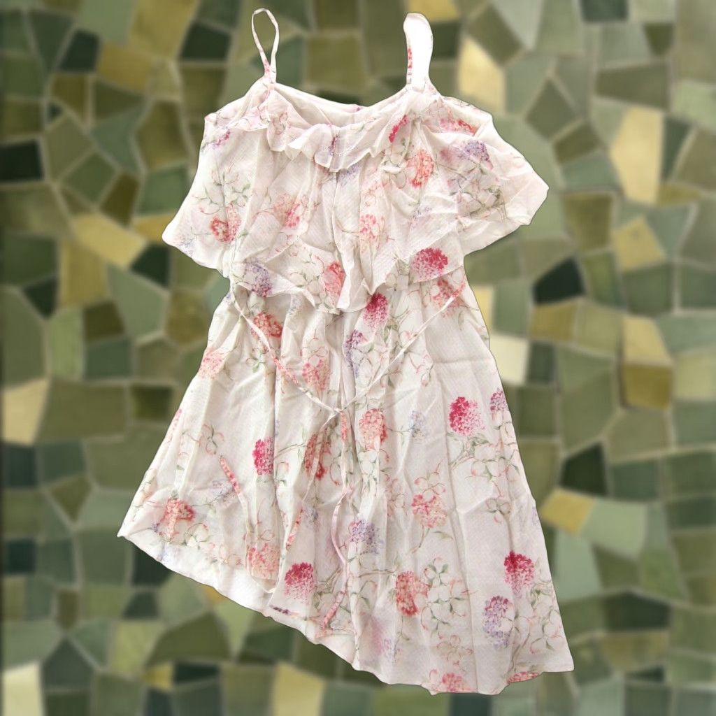 Vintage A New Day Pink Green Purple Floral Silky Romance Spaghetti Strap Slip Dress XL Size XL / US 12-14 / IT 48-50 - 1 Thumbnail