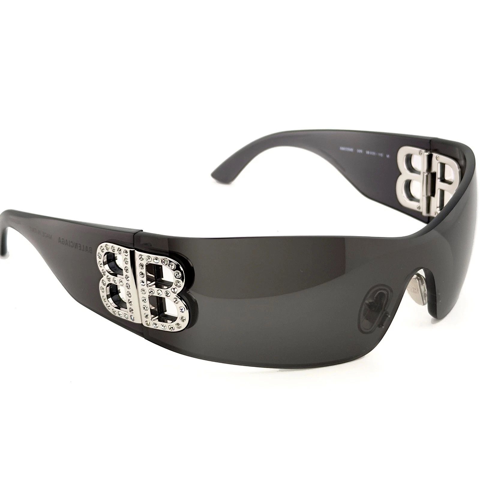 Balenciaga BALENCIAGA BB0359S 0359 BOSSY MASK Wrap Black Sunglasses 005 Size ONE SIZE - 9 Thumbnail