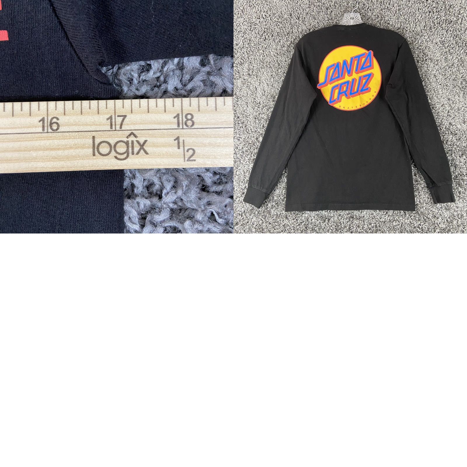 Vintage SANTA CRUZ Skateboards T-Shirt Long Sleeve Shirt Black Men’s S Size US S / EU 44-46 / 1 - 8 Thumbnail