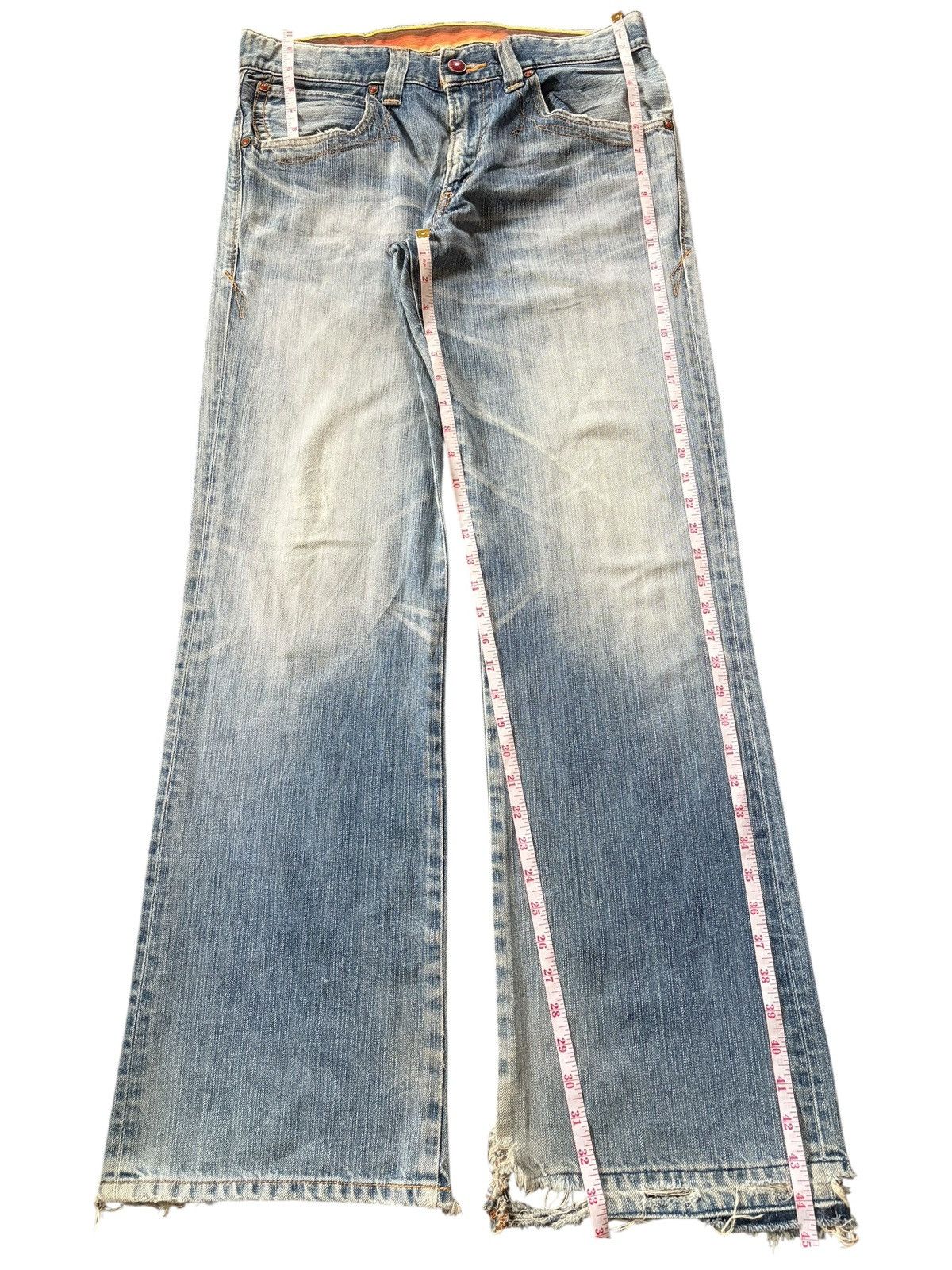 Edwin Vintage Edwin 503 Faded Wash Distress Flare Jeans Size US 33 - 7 Thumbnail