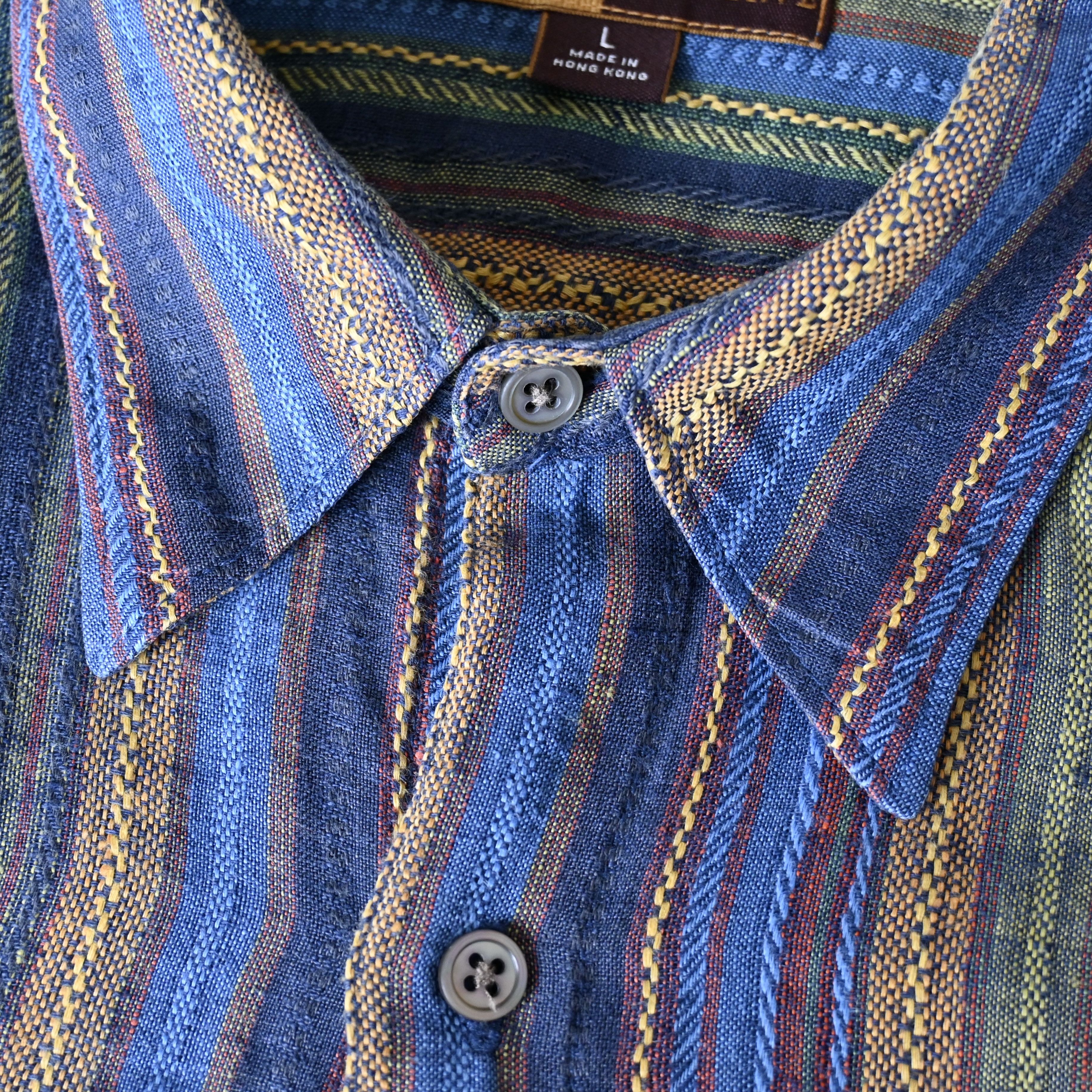 The Territory Ahead VTG 1990s TERRITORY RESERVE ethnic multistriped linen shirt Size US L / EU 52-54 / 3 - 14 Thumbnail