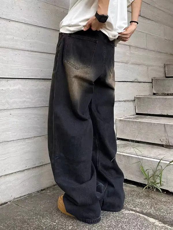 Japanese Brand × Jean Retro nostalgic straight-leg gradient draped jeans Size US 32 / EU 48 - 2 Thumbnail