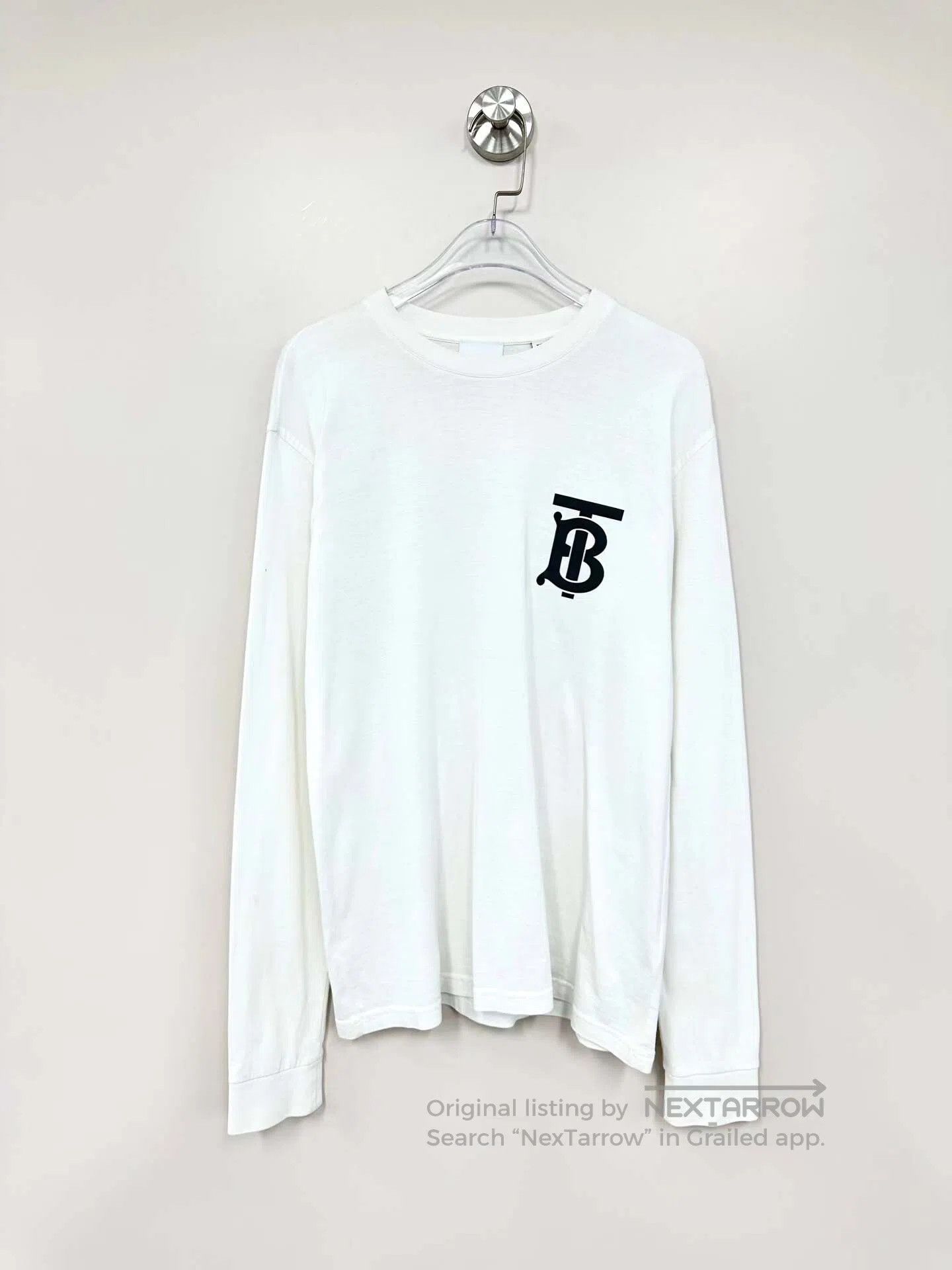 Burberry Burberry White Letter Logo Long Sleeve T-Shirt| Size US XXS / EU 40 - 1 Thumbnail