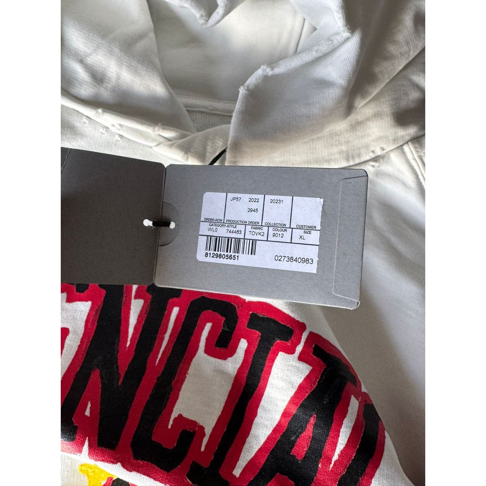 Balenciaga o1alis0126 DIY College or University hooded sweatshirt white Size US XL / EU 56 / 4 - 9 Thumbnail