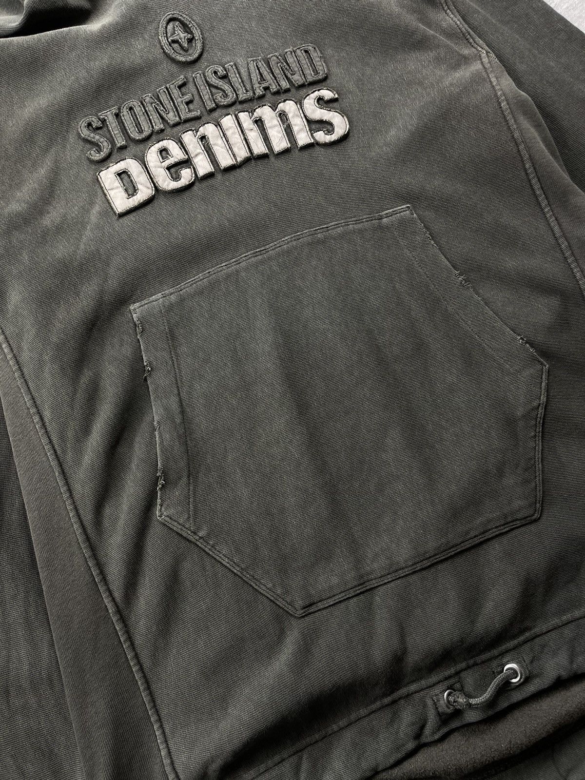 Stone Island Stone Island Denims Vintage 00s Logo Military Hoodie Khaki Size US XXL / EU 58 / 5 - 4 Thumbnail