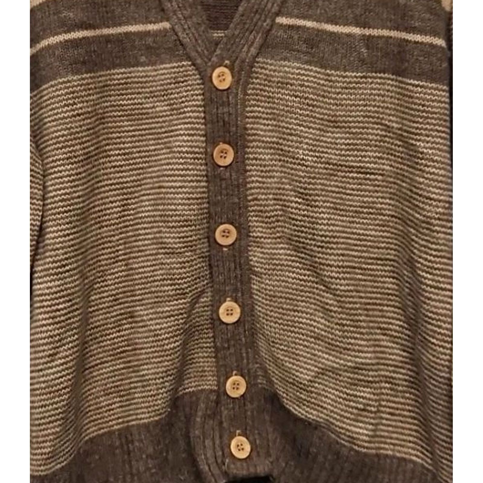 Vintage VINTAGE Claude Brentwood Cardigan XL Made USA Brown Stripe 70s Grandpa Core Mens XL Brown Stripe Cardigan Retro 1970s Size US XL / EU 56 / 4 - 3 Thumbnail