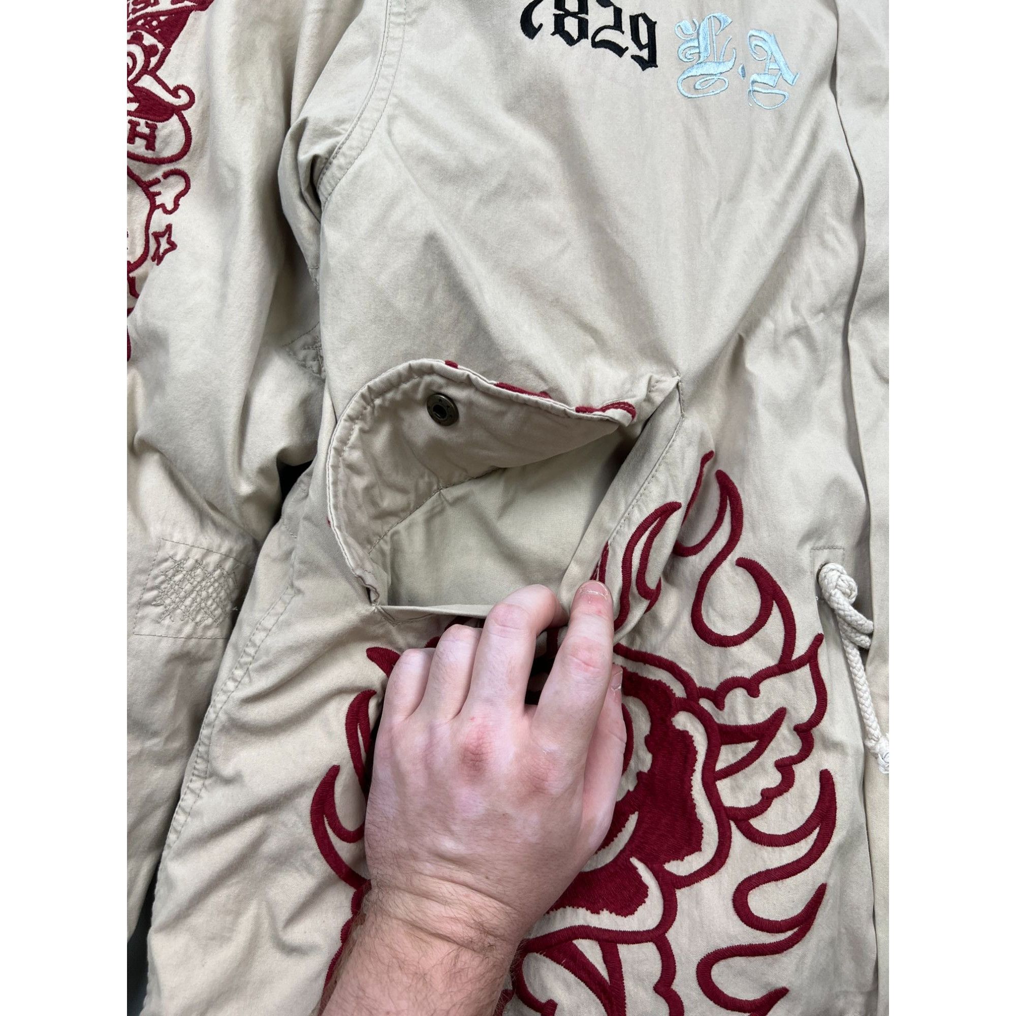 Ed Hardy Ed Hardy Military Lined Tattoo Parka (Y0944) Size US XL / EU 56 / 4 - 6 Thumbnail