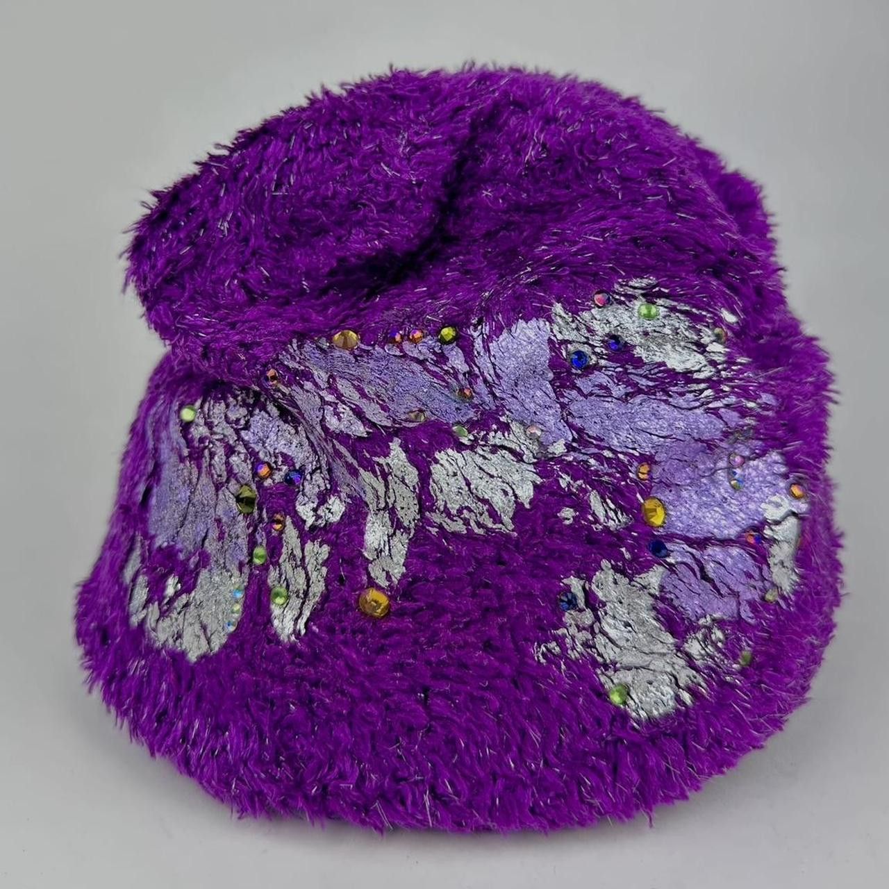 Other ASTROBOI* 'Candy Shop' Purple Metallic Rhinestone Beanie Hat Size ONE SIZE - 1 Thumbnail