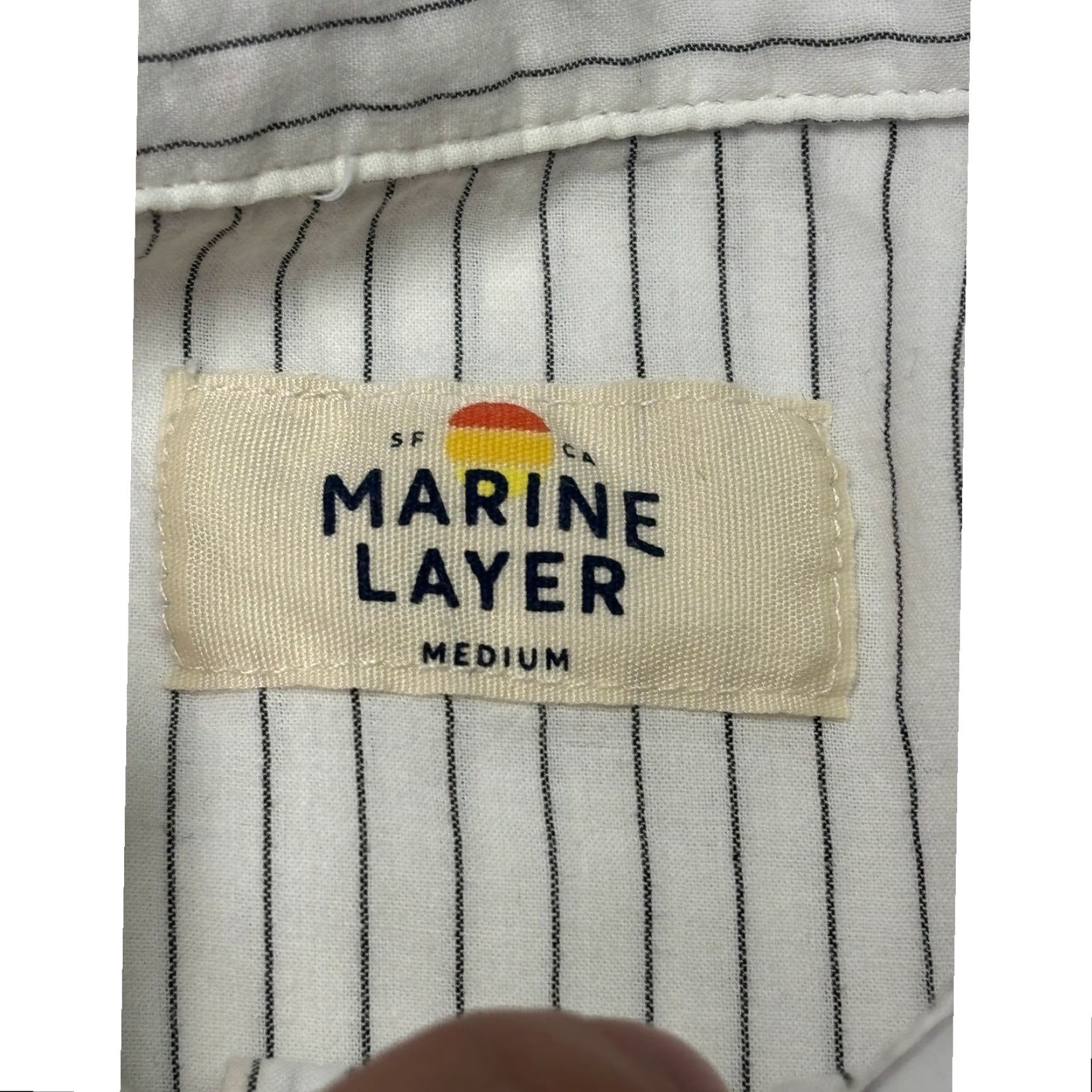 Marine Layer Marine Layer White Pinstripe Red Heart Embroidered Button-Down Women Shirt M Size M / US 6-8 / IT 42-44 - 4 Thumbnail