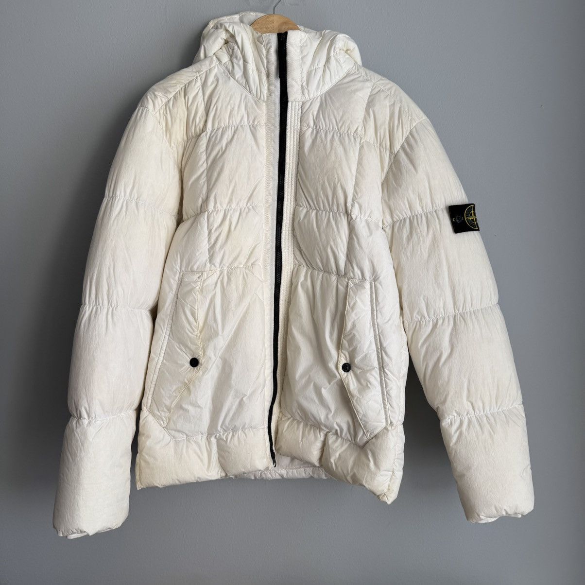 Stone Island Stone Island Garment Dyed Crinkle Reps Down Jacket White Size US XL / EU 56 / 4 - 1 Thumbnail