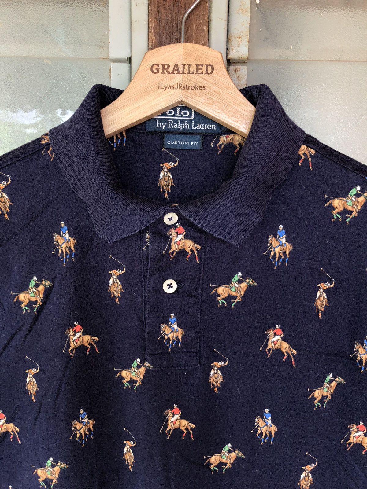 Polo Ralph Lauren Vintage Polo Ralph Lauren Horse Logo Overprint Collar Tee Size US M / EU 48-50 / 2 - 12 Thumbnail