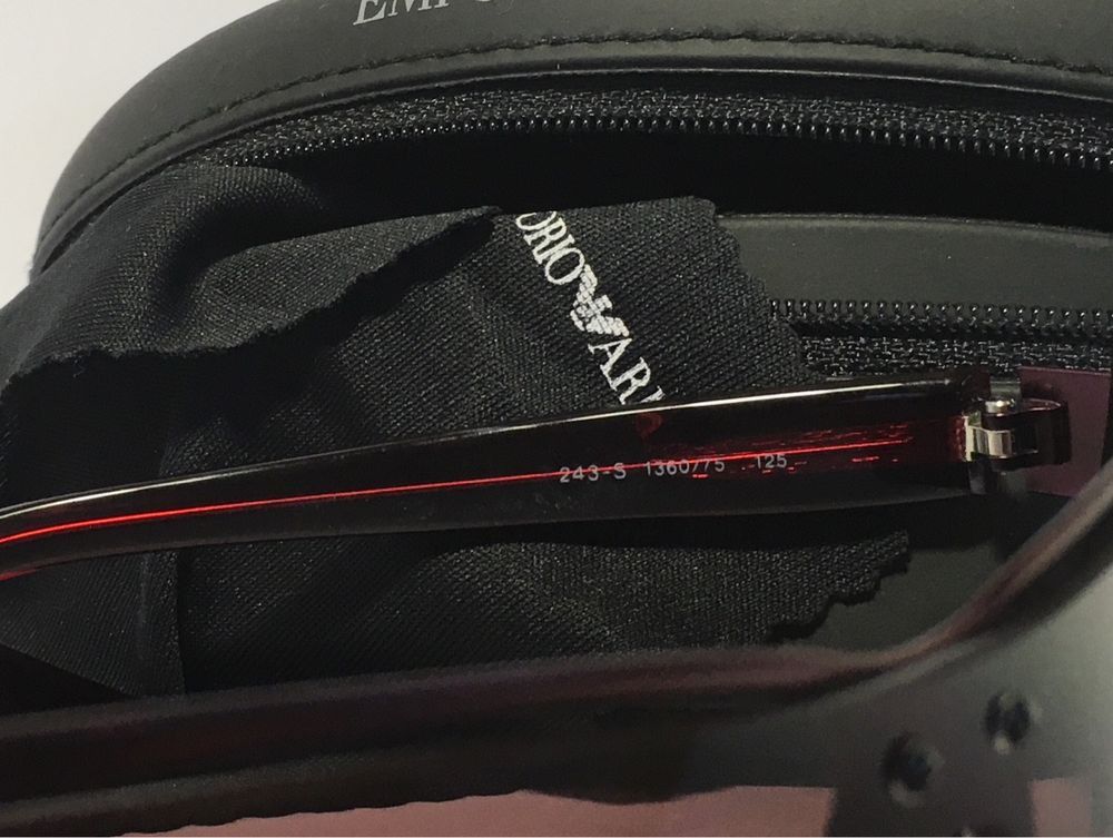 Emporio Armani Armani Vintage Sunglasses Black/Burgundy Size ONE SIZE - 7 Thumbnail