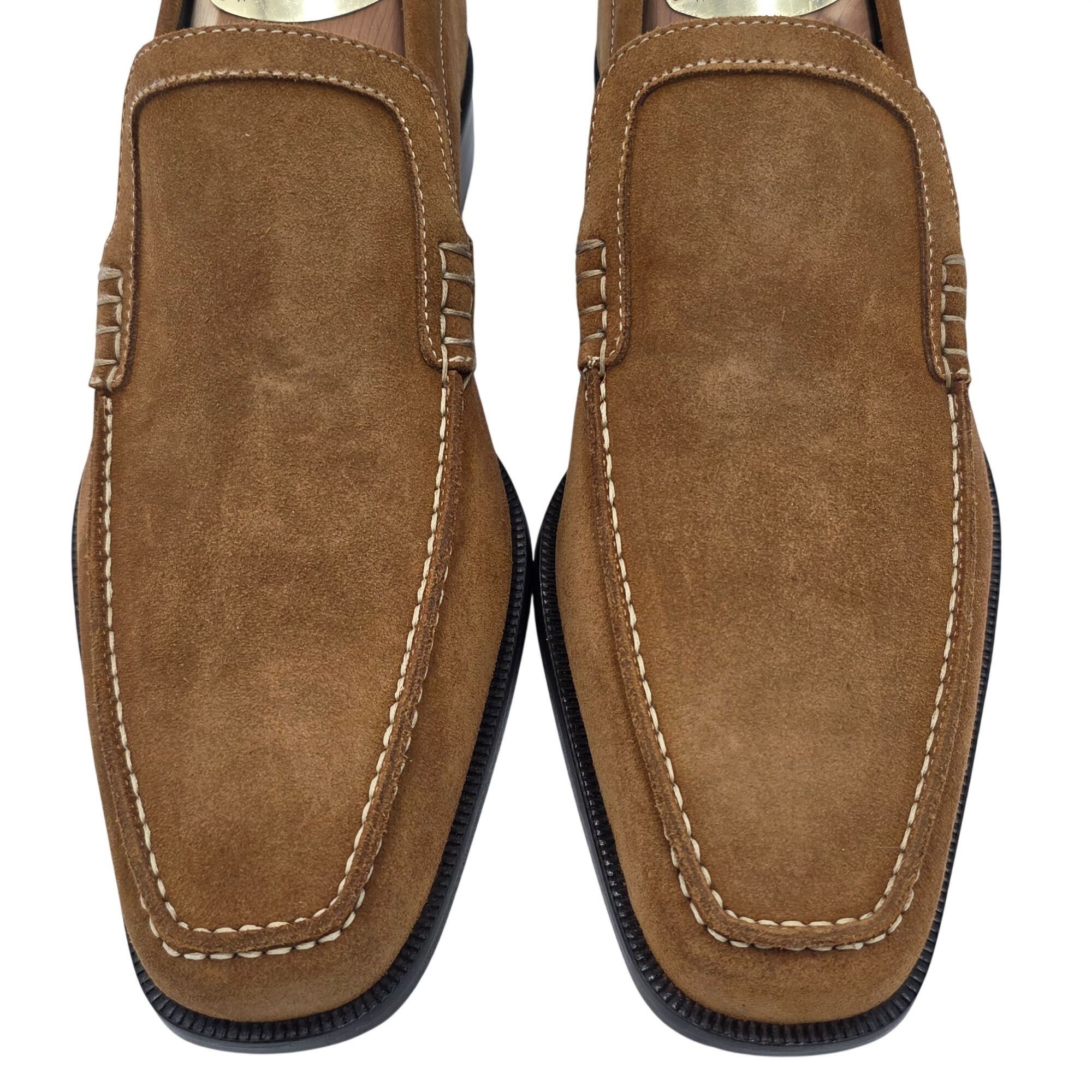 Donald Pliner NEW Donald J. Pliner Italy Camel Tan Sport Suede Loafers 7M Size US 7 / EU 40 - 2 Thumbnail