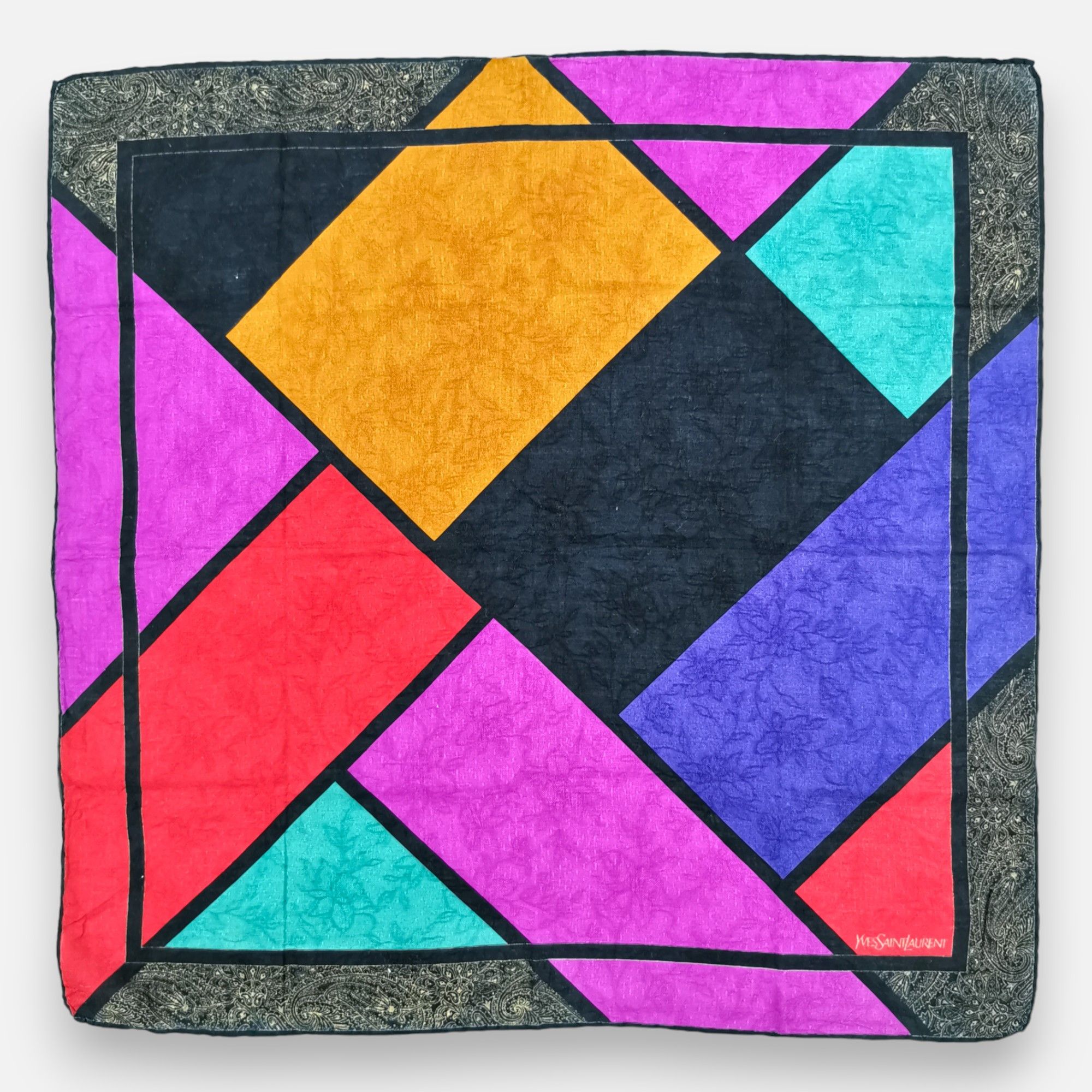 Japanese Brand Vintage Yves Saint Laurent Handkerchief Pocketsquare Bandana Size ONE SIZE - 3 Thumbnail