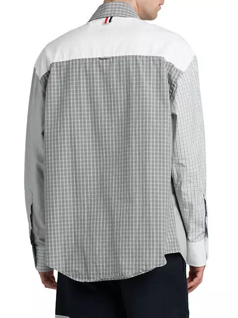Thom Browne os11x0724 Fun Mix Oversized Button-Front Shirt White/Grey Size US XL / EU 56 / 4 - 4 Thumbnail