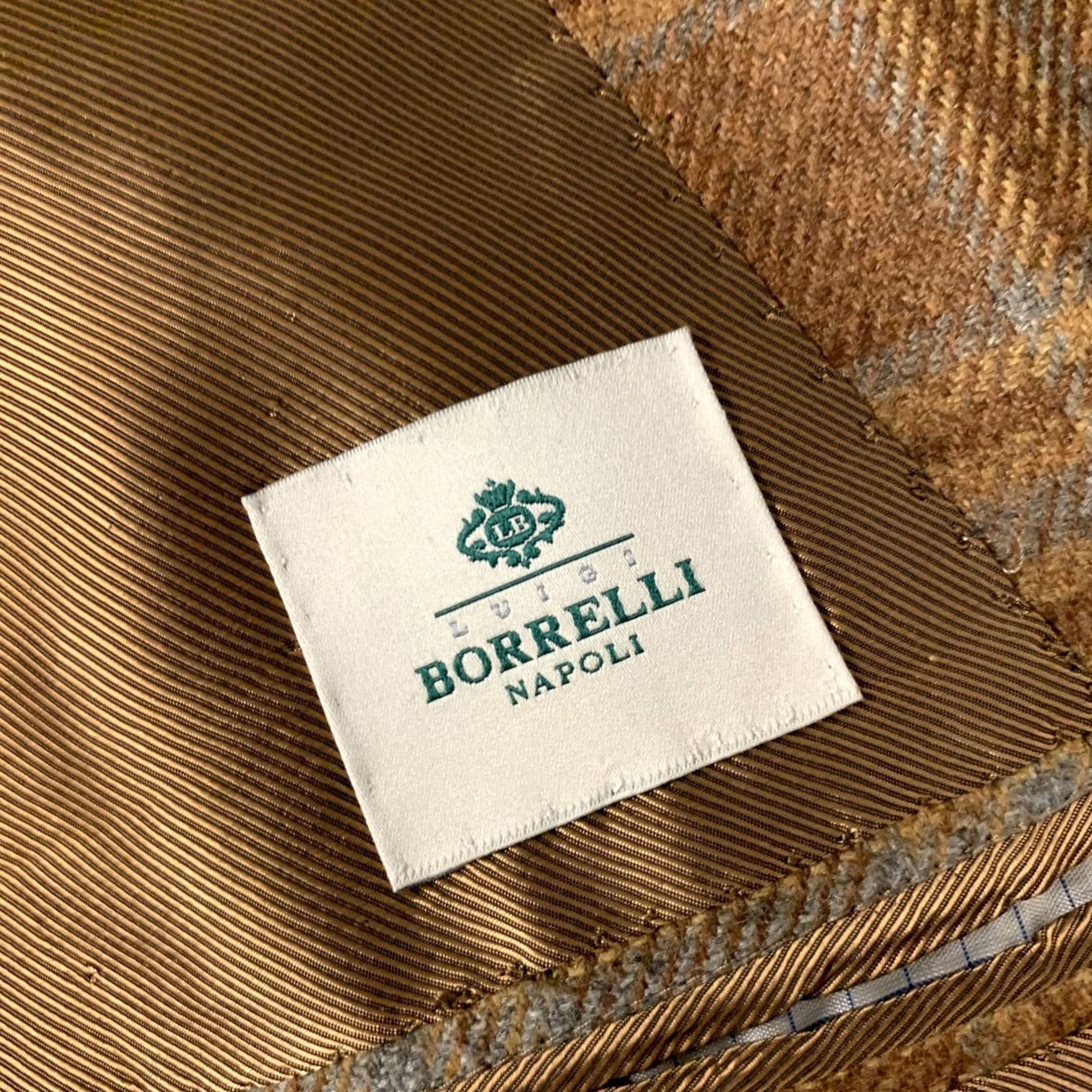 Camel BORRELLI Brown Camel Plaid Cashmere Sport Coat 44 Mens Size US S / EU 44-46 / 1 - 6 Thumbnail