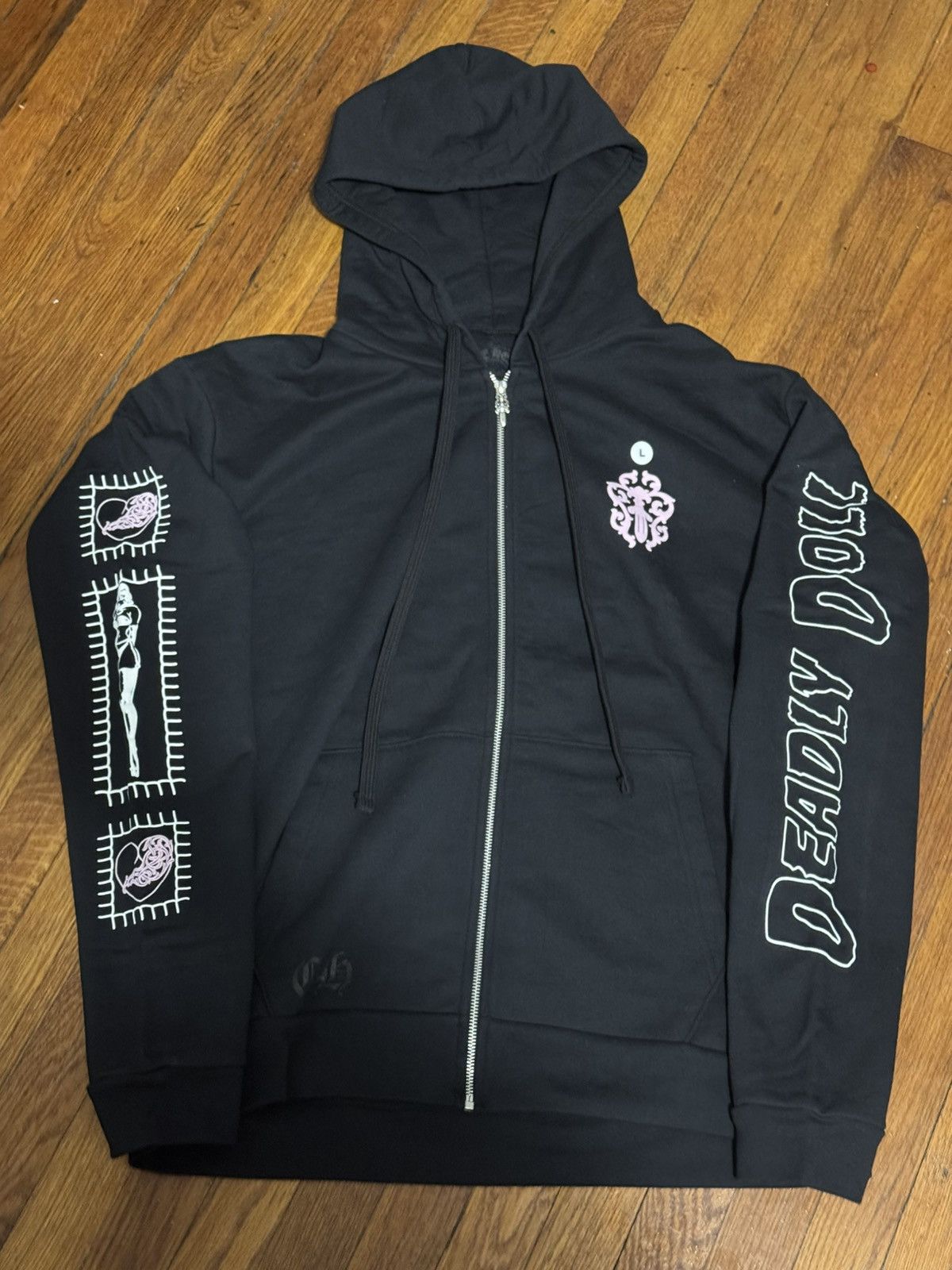 Chrome Hearts × Deadly Doll Chrome Hearts Deadly Doll Zip Up Hoodie Size US L / EU 52-54 / 3 - 1 Thumbnail