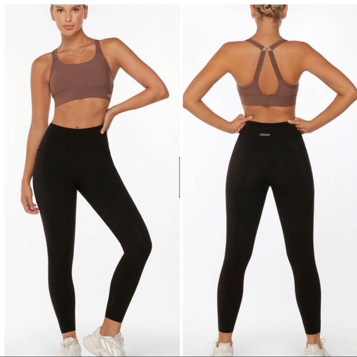 Lululemon LORNA JANE Black High Rise Amy Phone Pocket Ankle Leggings