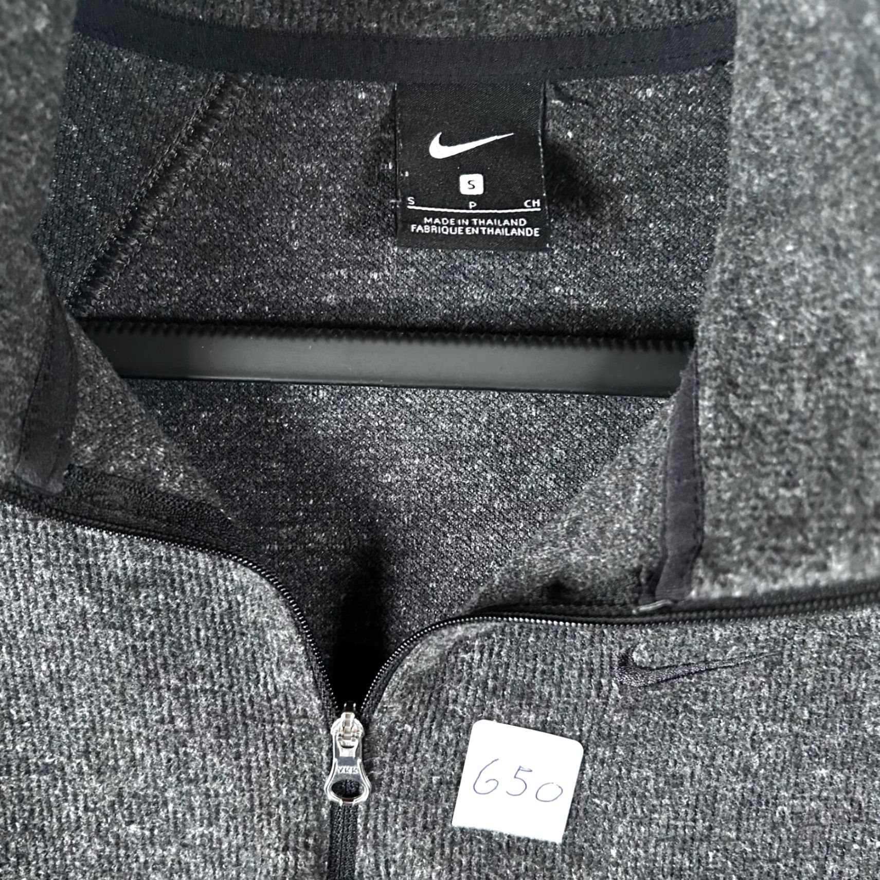 Nike Nike Womens Pullover Sweatshirt Quarter Zip Knit Raglan Sleeve Gray S Small Charcoal Athletic Ready-to-Wear Activewear Zipper Logo Body Gym & Training Size S / US 4 / IT 40 - 2 Thumbnail