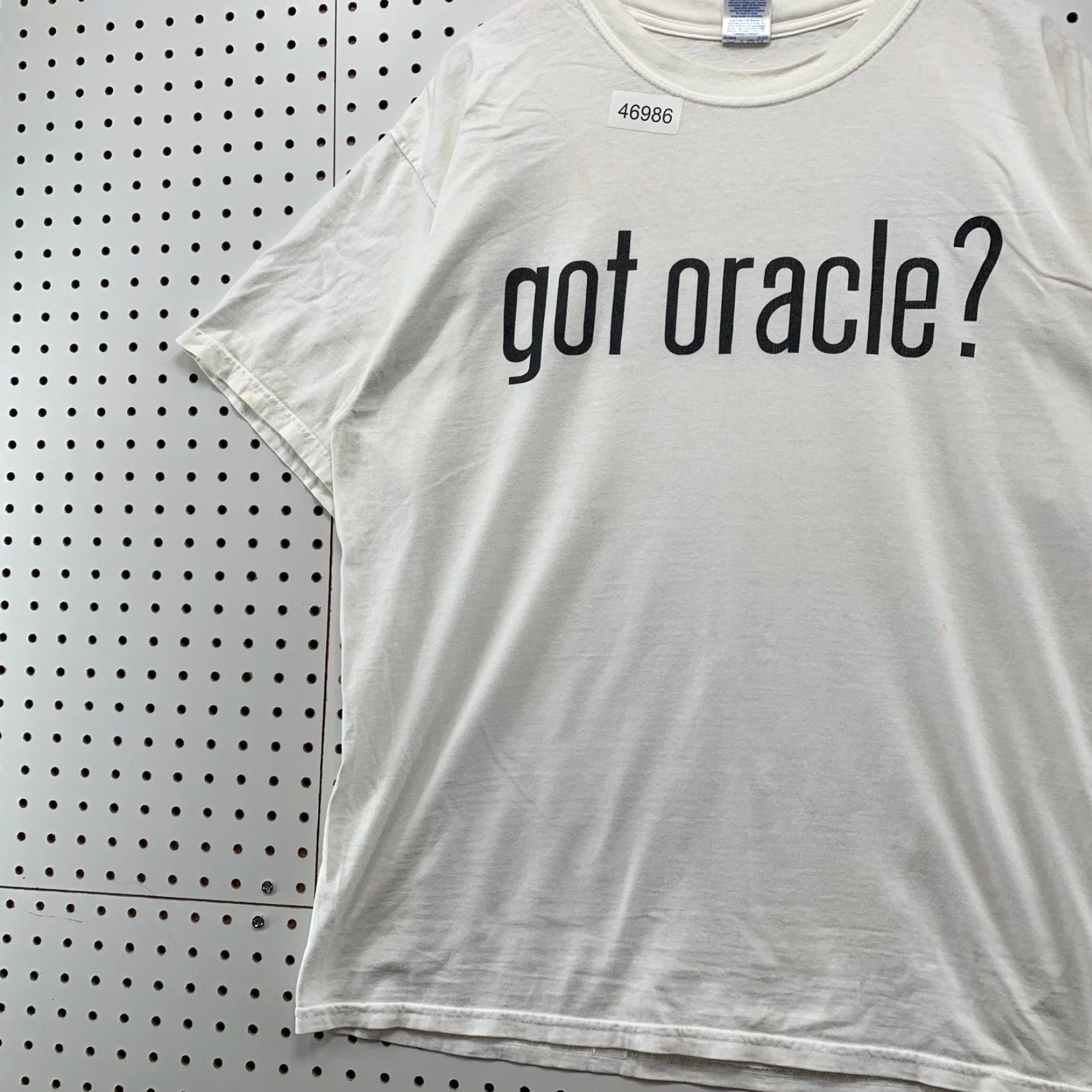 Gildan Vintage Got Oracle T Shirt Mens XL White Got Milk Parody Funny Cyber Punk Y2K Size US XL / EU 56 / 4 - 5 Thumbnail