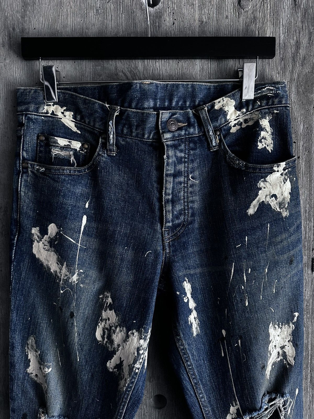 If Six Was Nine × Le Grande Bleu (L.G.B.) × Shellac SHELLAC BOOTCUT DISTRESSED PAINTER DENIM Size US 30 / EU 46 - 2 Thumbnail