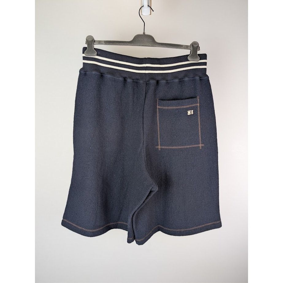 o1rshd1 Boiled Wool Jersey Shorts in Navy