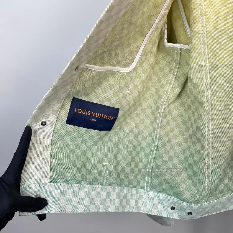 Louis Vuitton Louis Vuitton SS25 Green Gradient Checker Denim Jacket Size US S / EU 44-46 / 1 - 6 Thumbnail