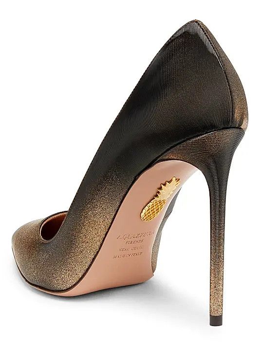 Aquazzura os11x1225 Purist 105MM Gradient Leather Pumps in Cacao Gold Size US 8 / IT 38 - 6 Thumbnail