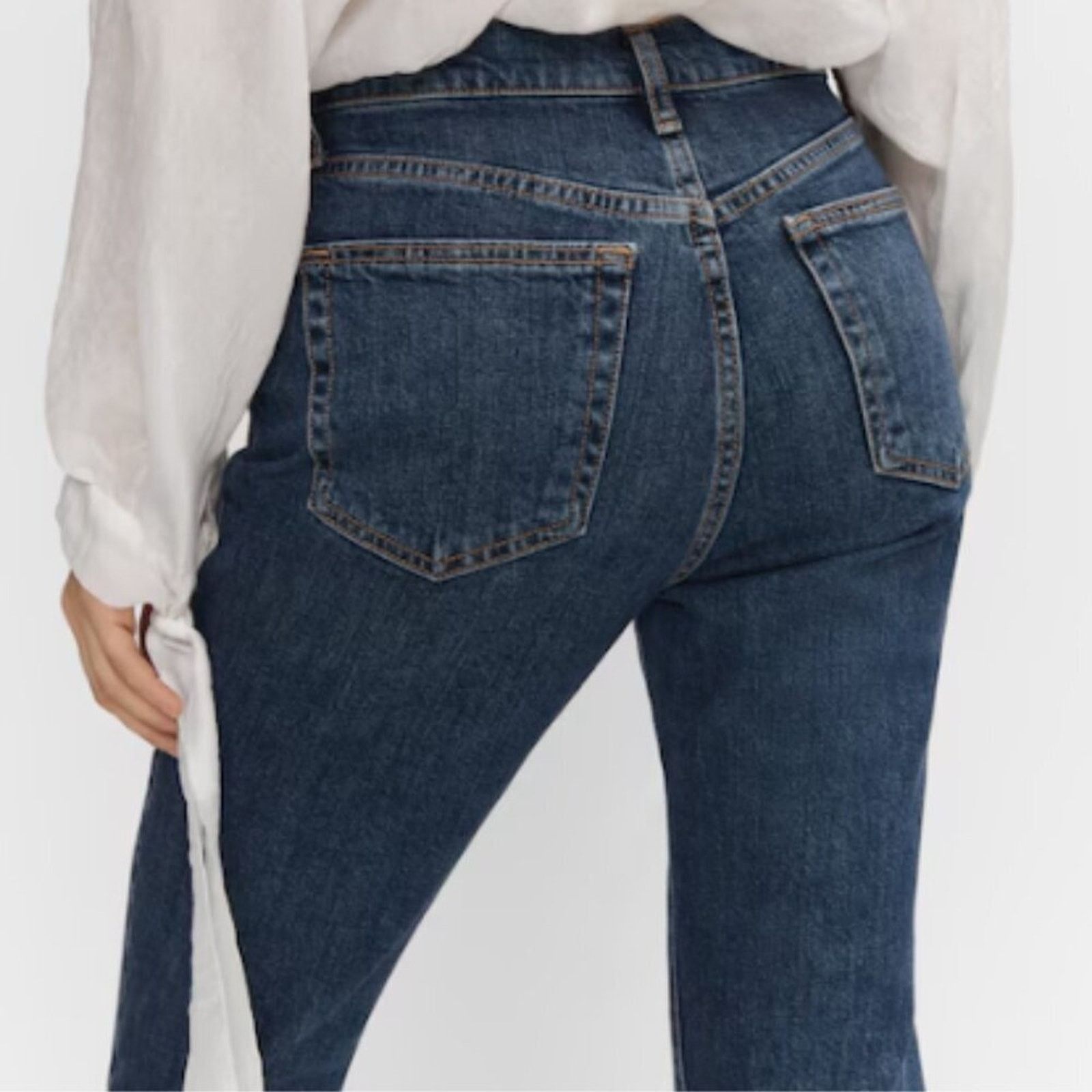 Mango Mango MNG Slim Copped Dark Blue Jeans NWT Plus 16 Size 38" / US 16 / IT 52 - 9 Thumbnail