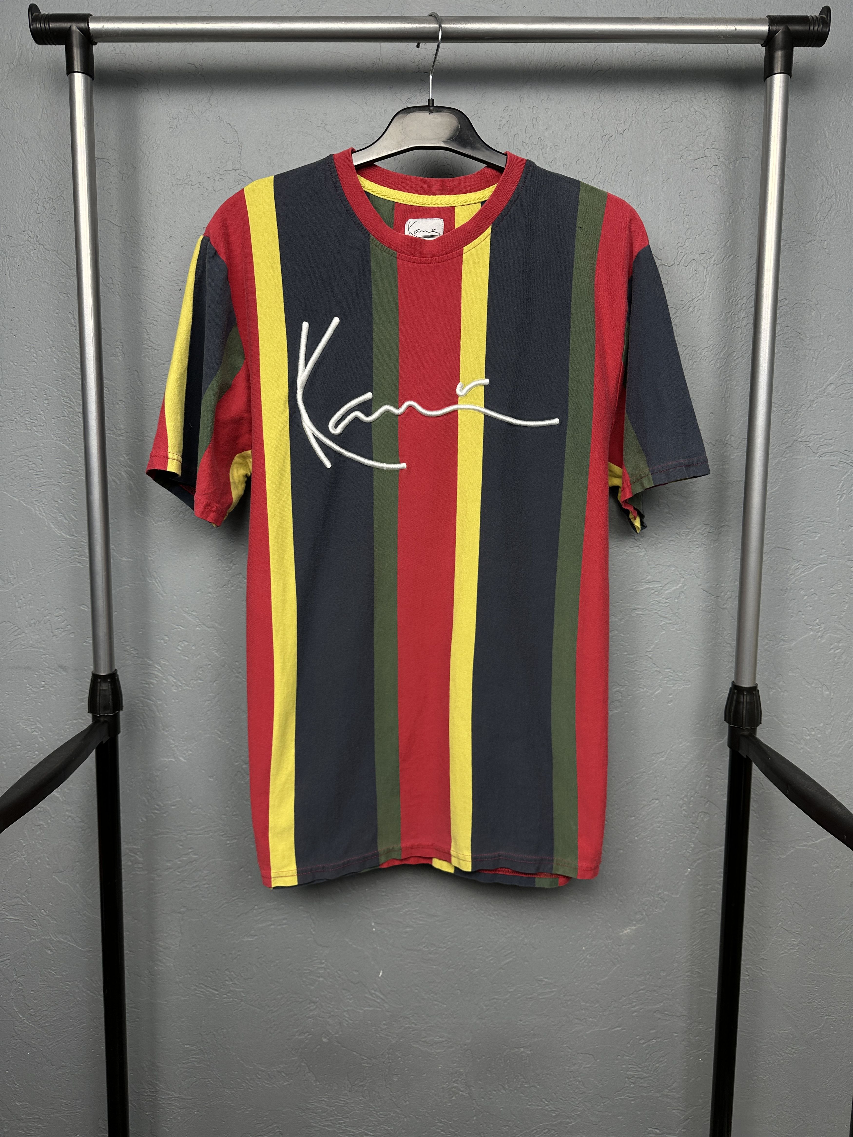 Karl Kani Karl Kani Mens Big Logo Striped T-Shirt Tee Size US M / EU 48-50 / 2 - 1 Thumbnail