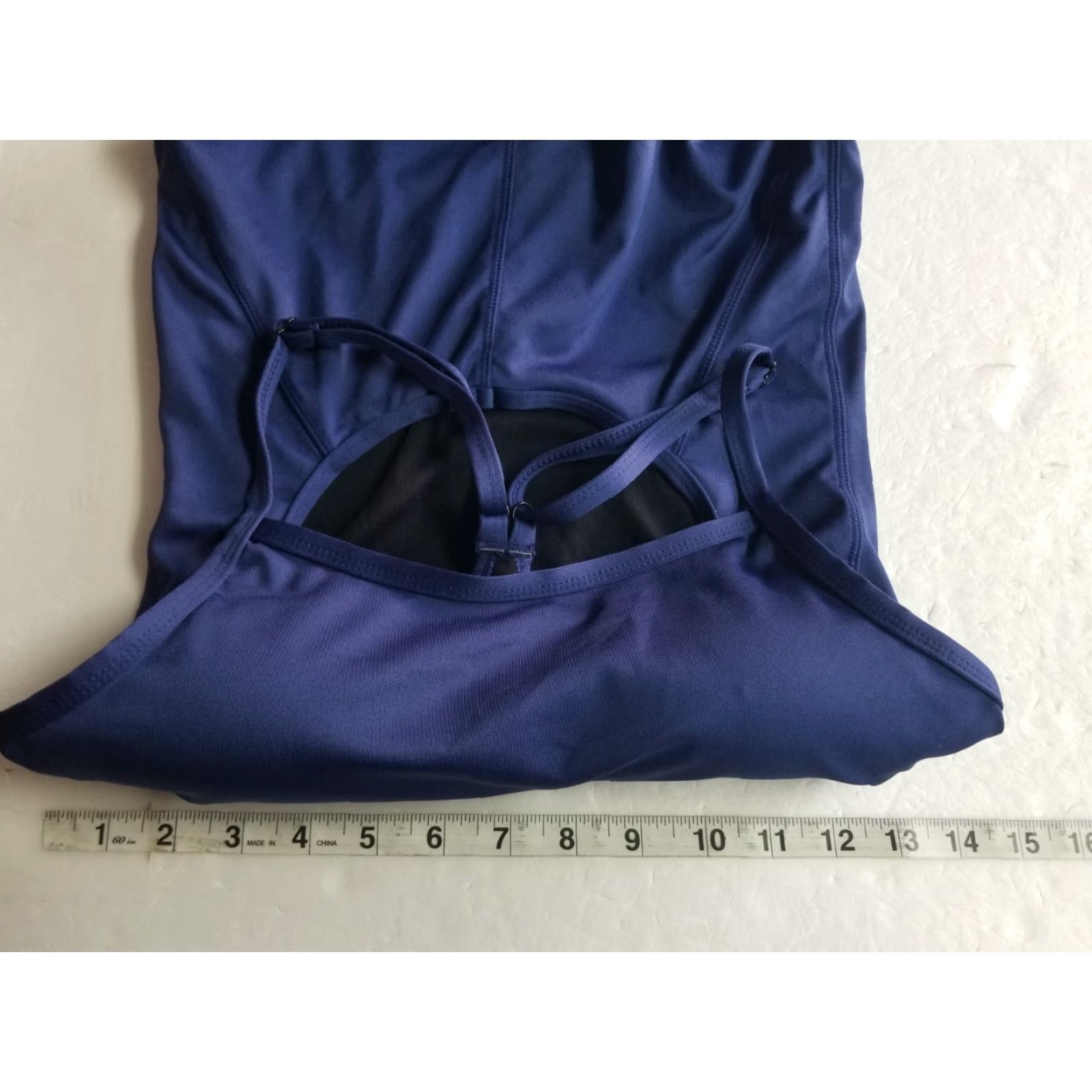 Vintage BALEAF athletic training adjustable strap one piece swimsuit blue size 32 Ladies One Piece Swimsuit Sports Racerback, Blue, 32 Size ONE SIZE - 3 Thumbnail