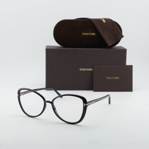 Tom Ford Tom Ford FT5907-B 001 Eyeglasses Black 55mm Butterfly Frame Size ONE SIZE - 9 Thumbnail