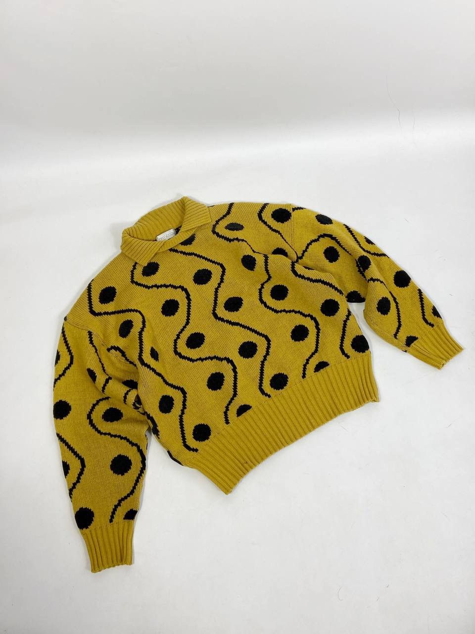 image of Gianni Versace Sweater Wool Vintage 1973 in Yellow, Women's (Size XL)