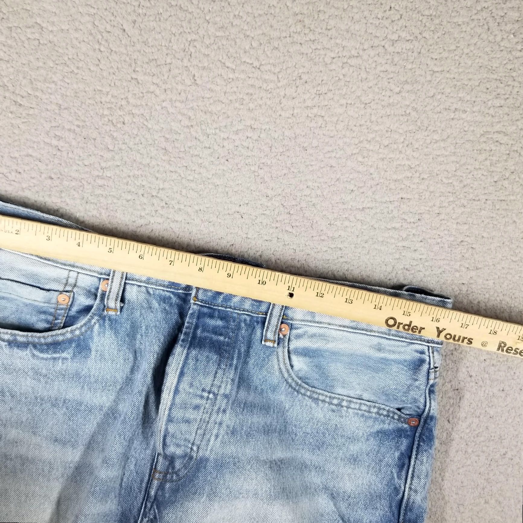 Gap Gap Easy Taper RGD Denim Jeans Mens 32x30 Blue Medium Stone Tapered Button Fly Size US 32 / EU 48 - 5 Thumbnail