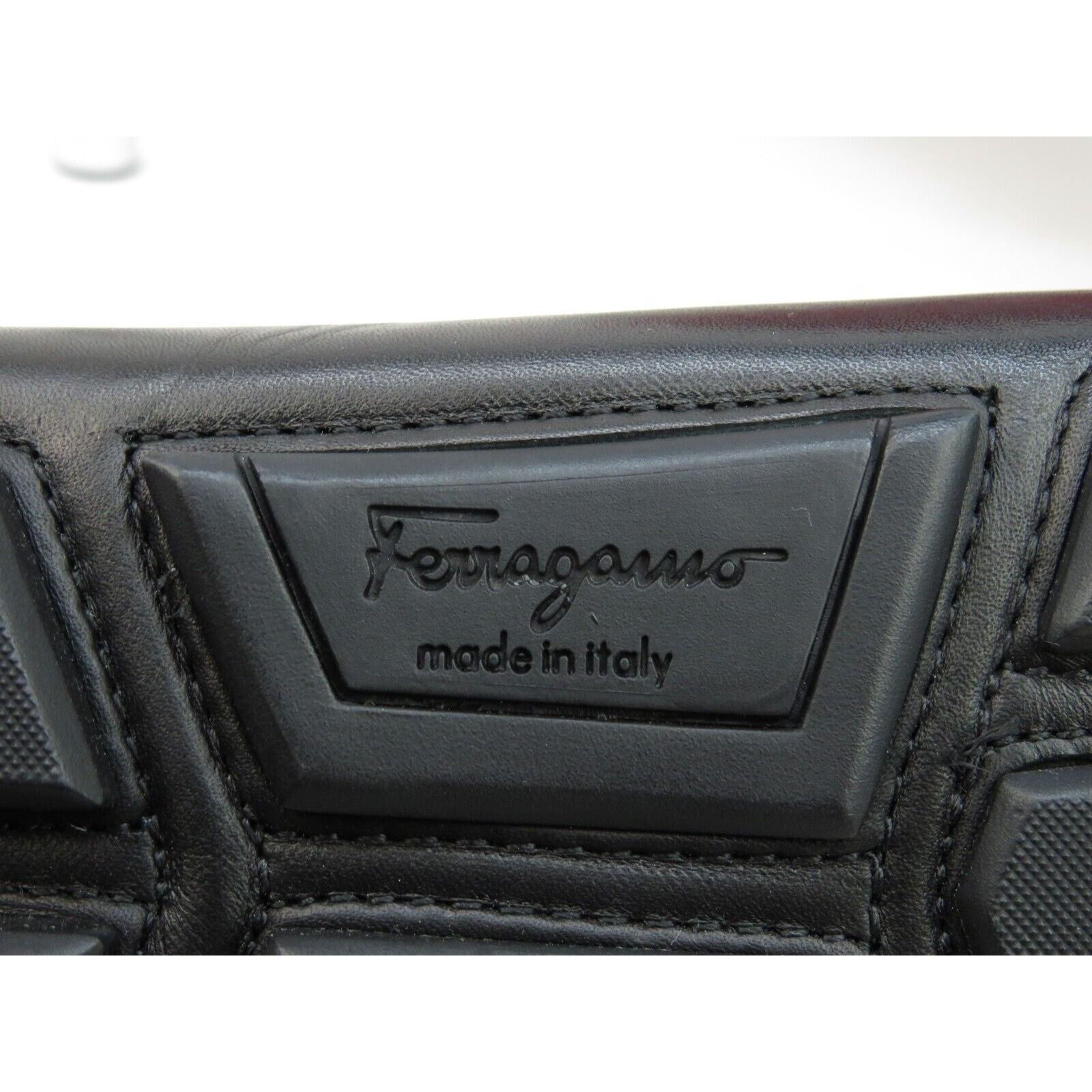 Salvatore Ferragamo FERRAGAMO PETER BLACK LEATHER LOGO DRIVING LOAFERS 8.5 EE Size US 9.5 / EU 42-43 - 5 Thumbnail