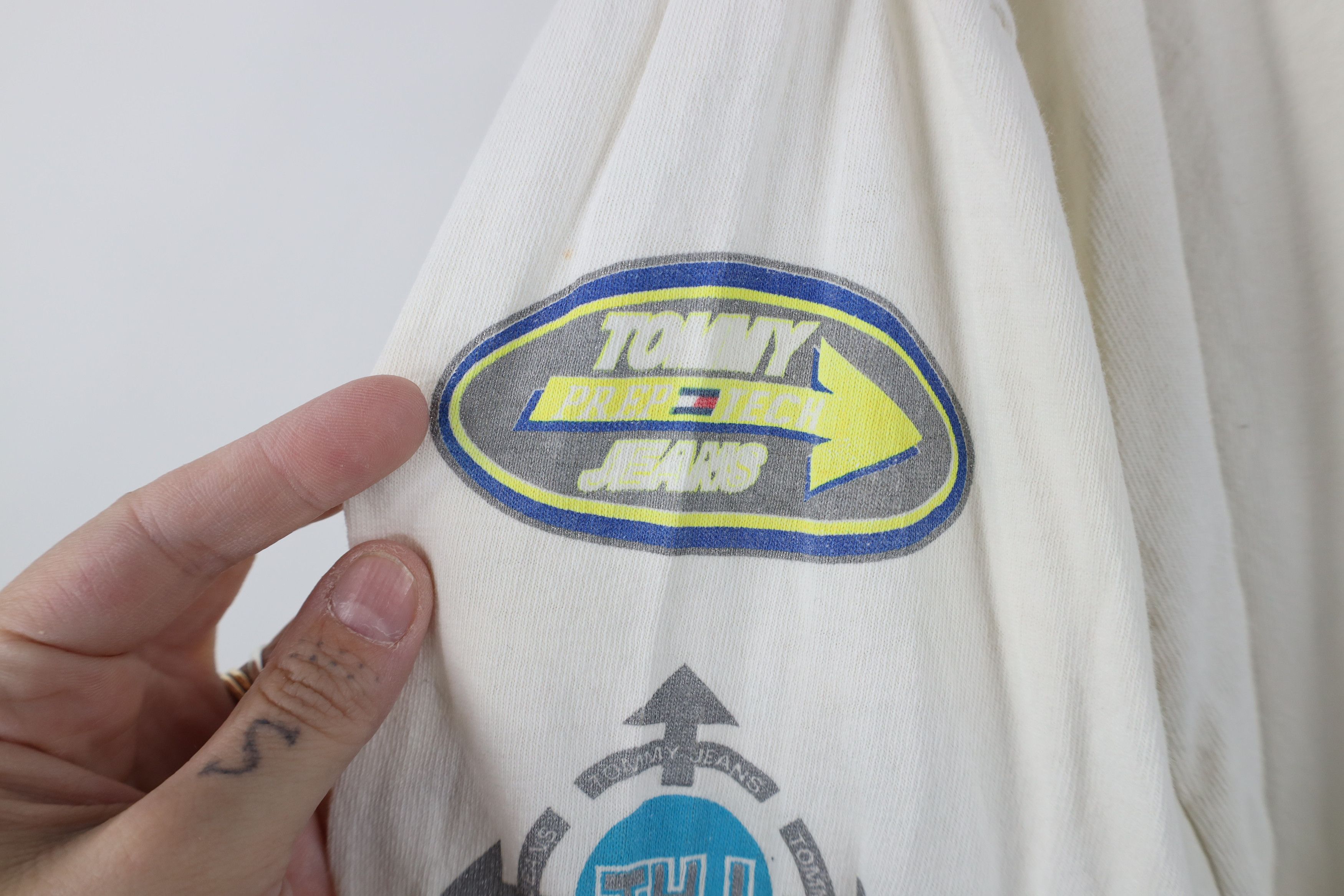 Vintage 90s Tommy Hilfiger Long Sleeve T-Shirt White USA