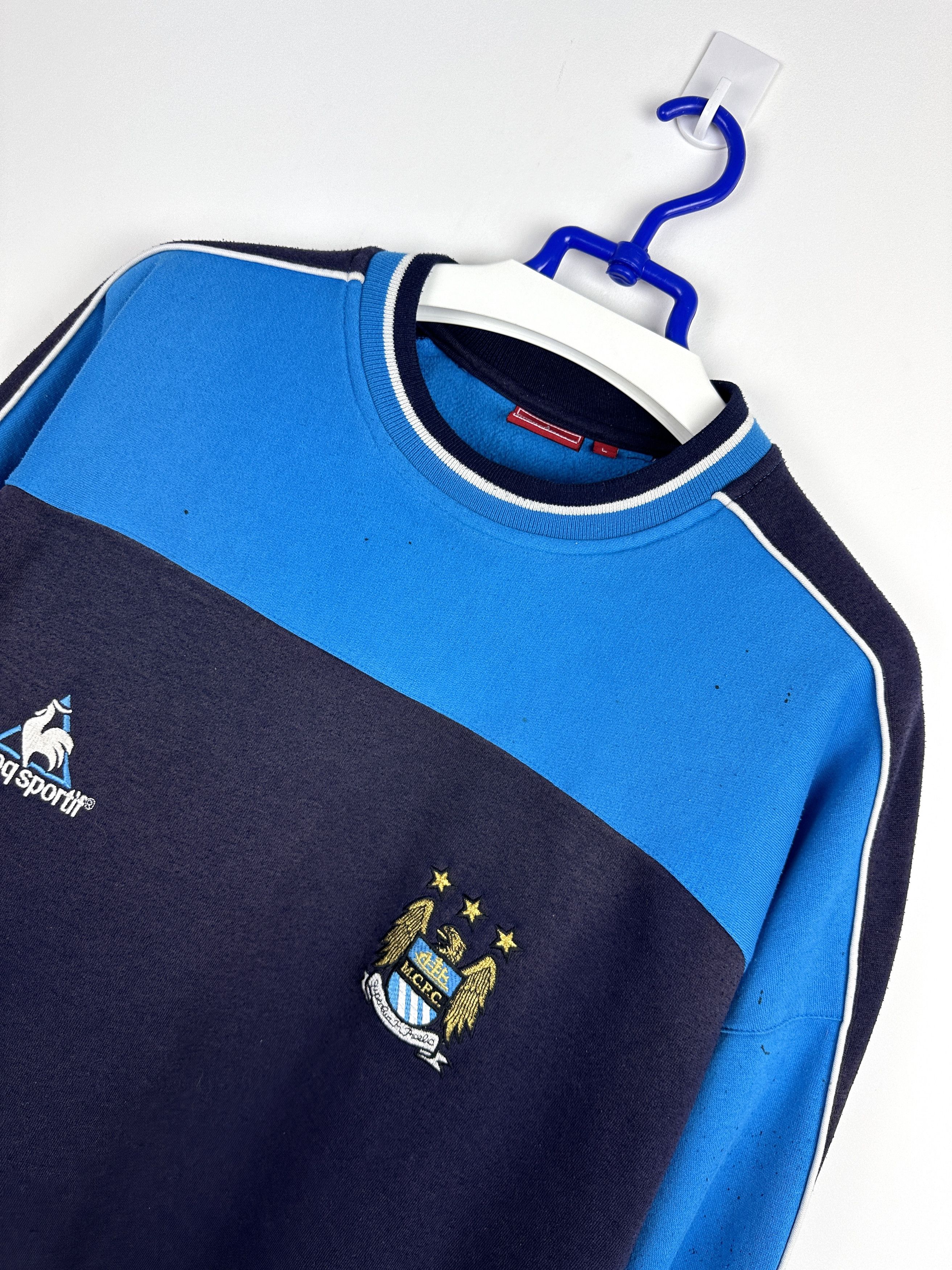 Le Coq Sportif Vintage Le Coq Sportif Manchester City football sweatshirt Size US L / EU 52-54 / 3 - 2 Thumbnail