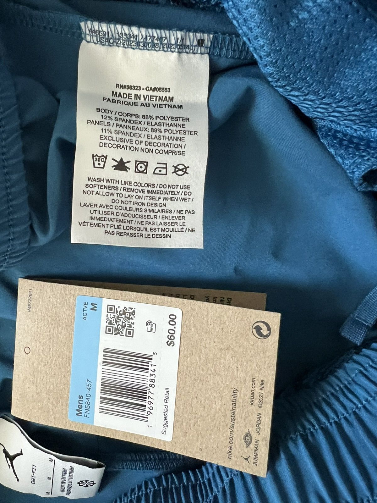 Jordan Brand Jordan Sport Mens Dri FIT Woven Pants Blue Size US 30 / EU 46 - 7 Thumbnail